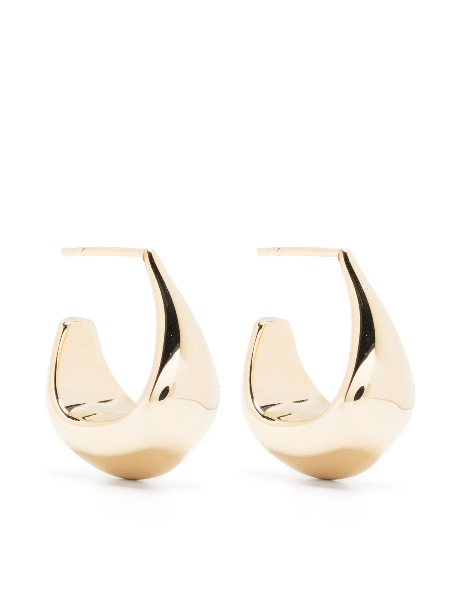 Shop Lemaire Orecchini Curved Mini In Gold