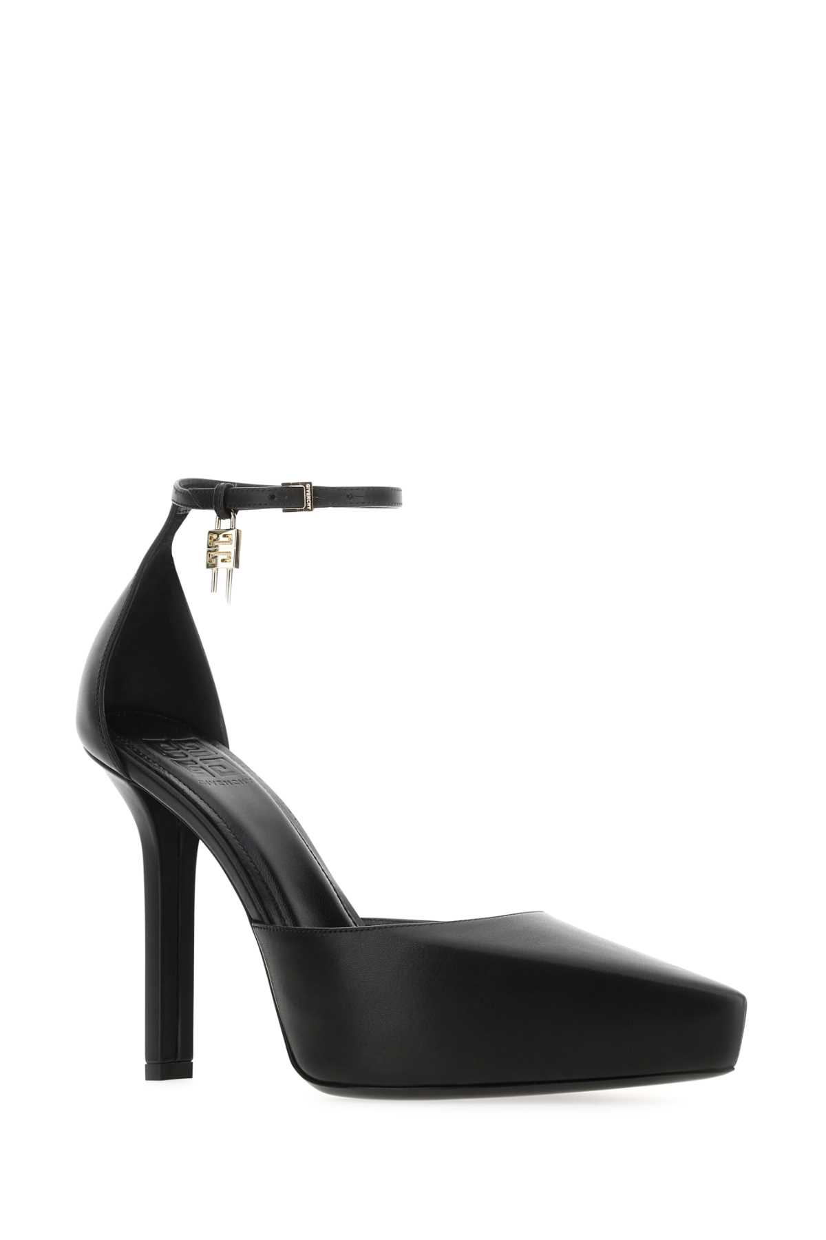 Givenchy Black Leather G-lock Pumps In 001