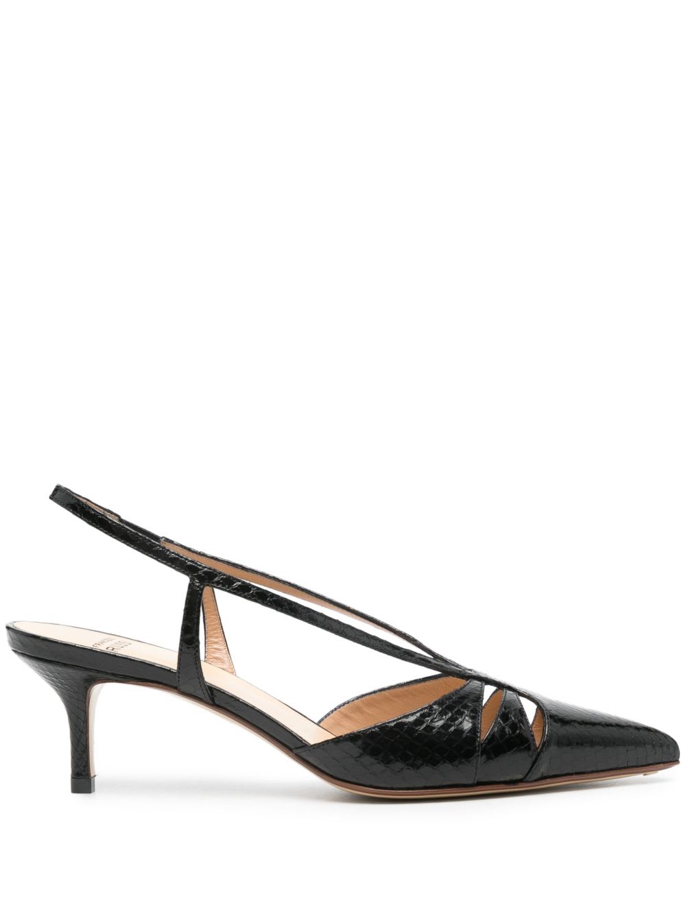 Francesco Russo 55mm Snakeskin-effect Leather Pumps In Black