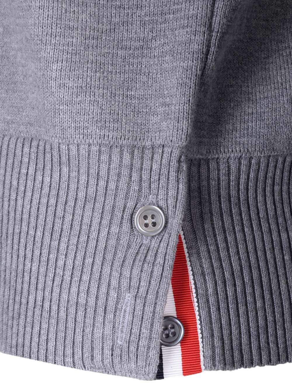 Shop Thom Browne Gray Crewneck Pullover With Stripes In Grey