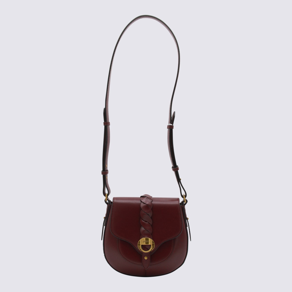 Isabel Marant Dark Red Leather Shoulder Bag In Purple