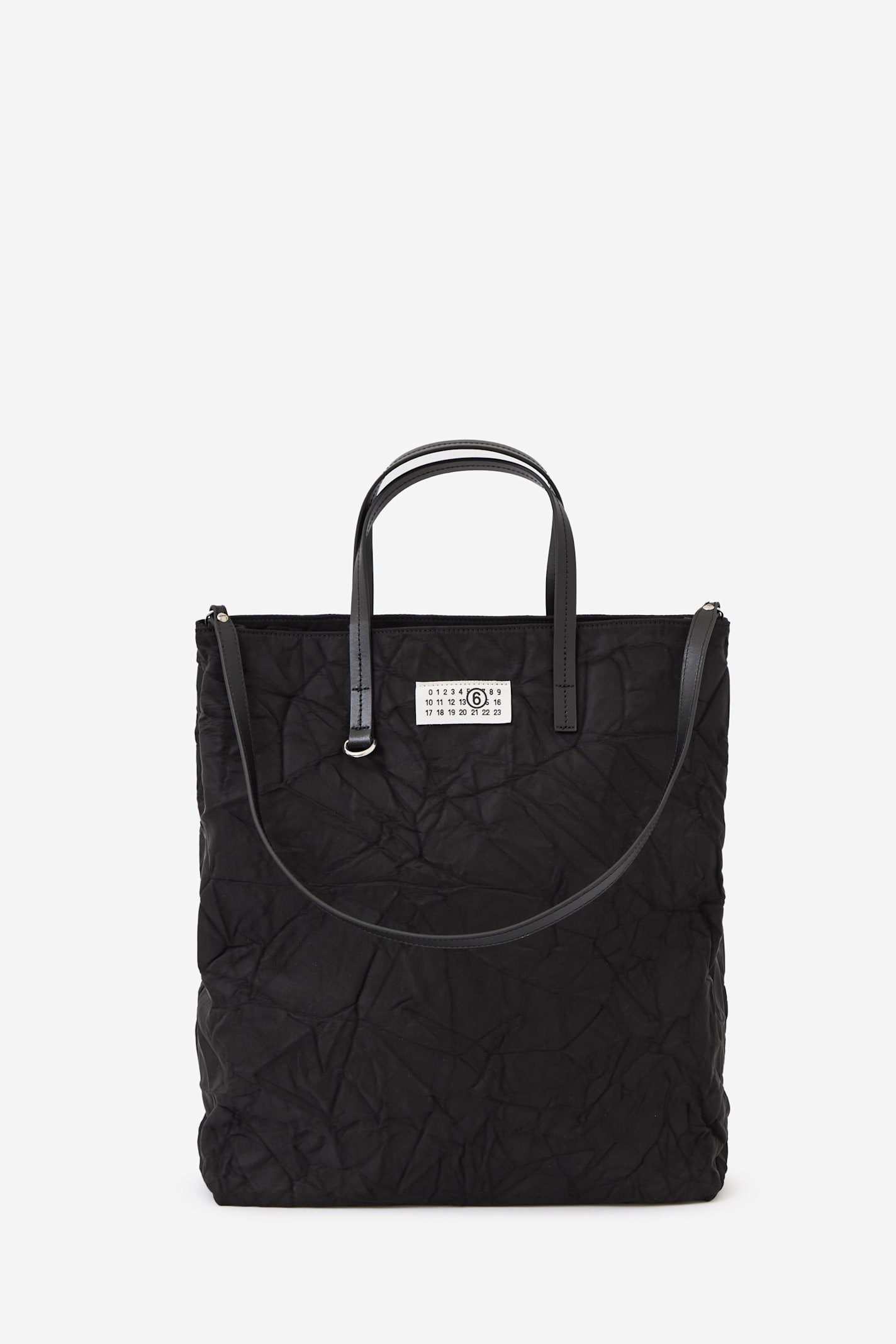 Shop Mm6 Maison Margiela Shopping Wrinkle Bag In Black