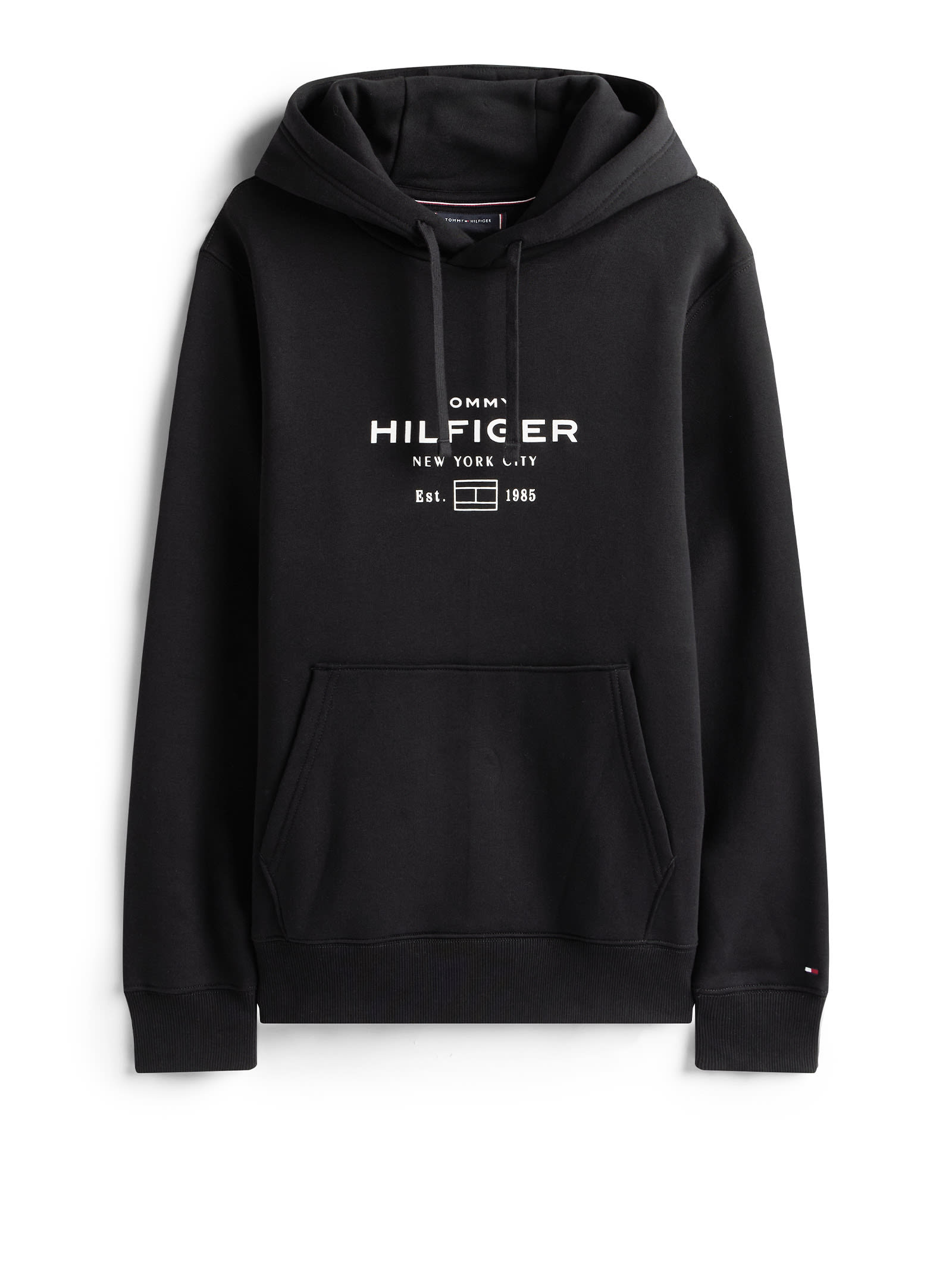 Tommy Hilfiger Logo Hoodie In Black