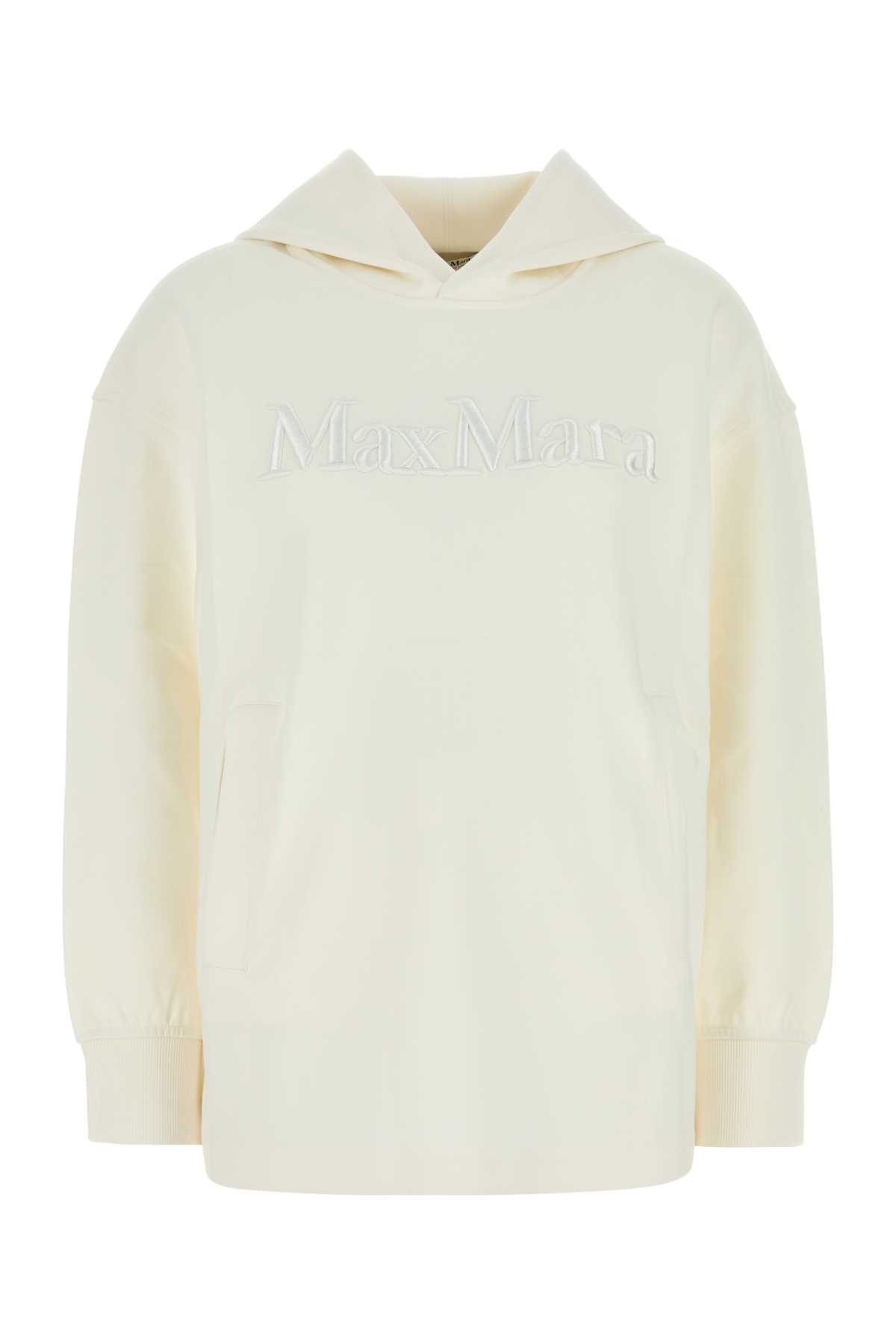 'S Max Mara White Cotton Blend Oversize Visiera Sweatshirt