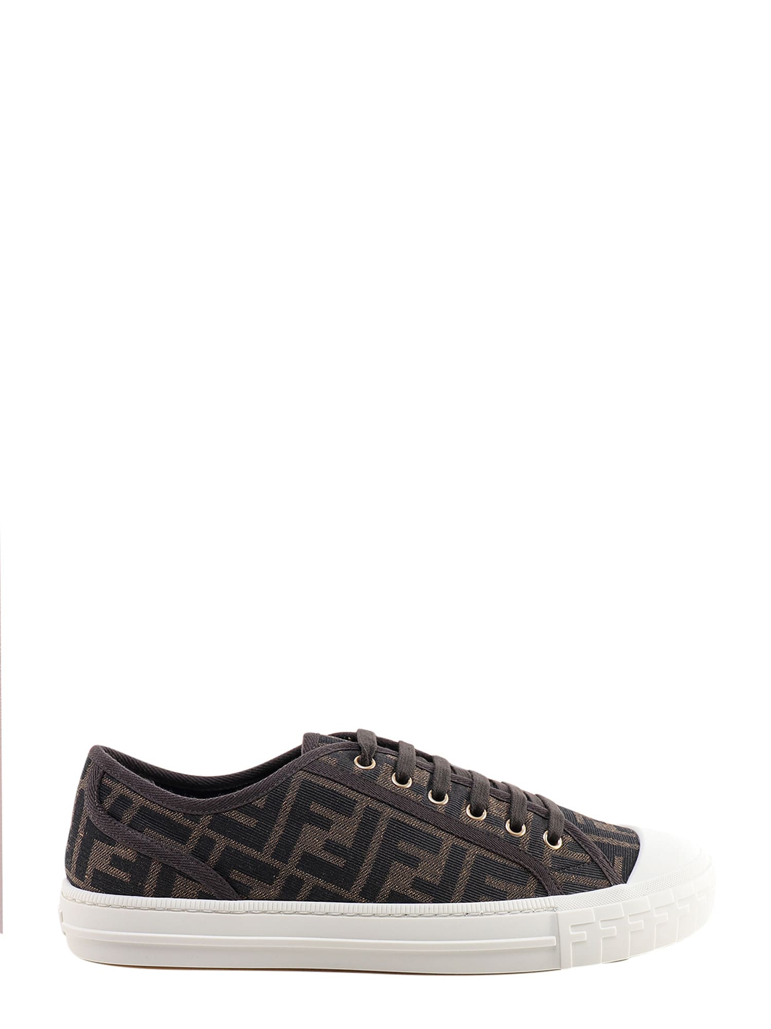 Shop Fendi Sneakers In Brown