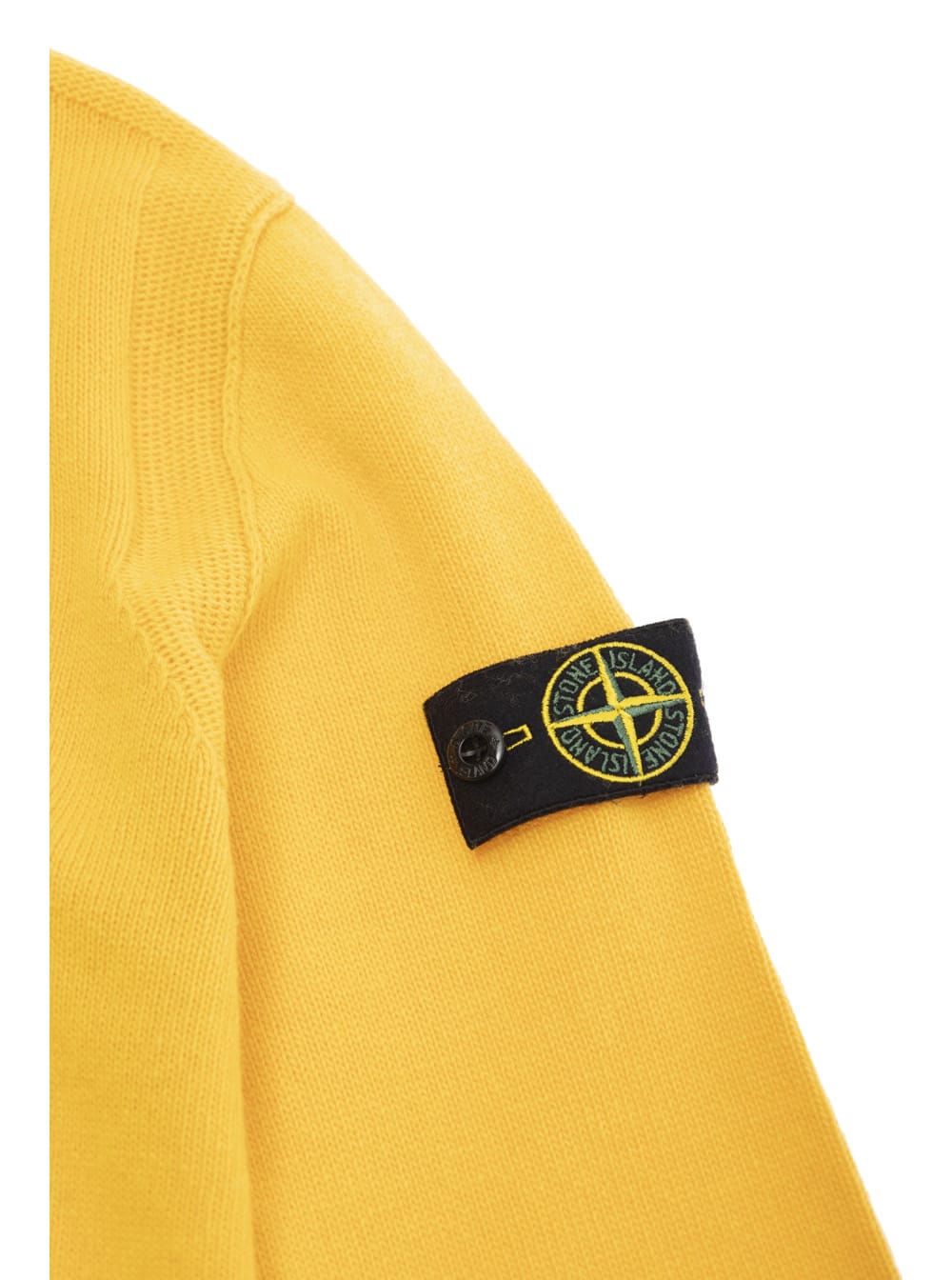 Stone Island Yellow Sweater With Logo Patch In Wool And Viscose Blend Boy In Yellow