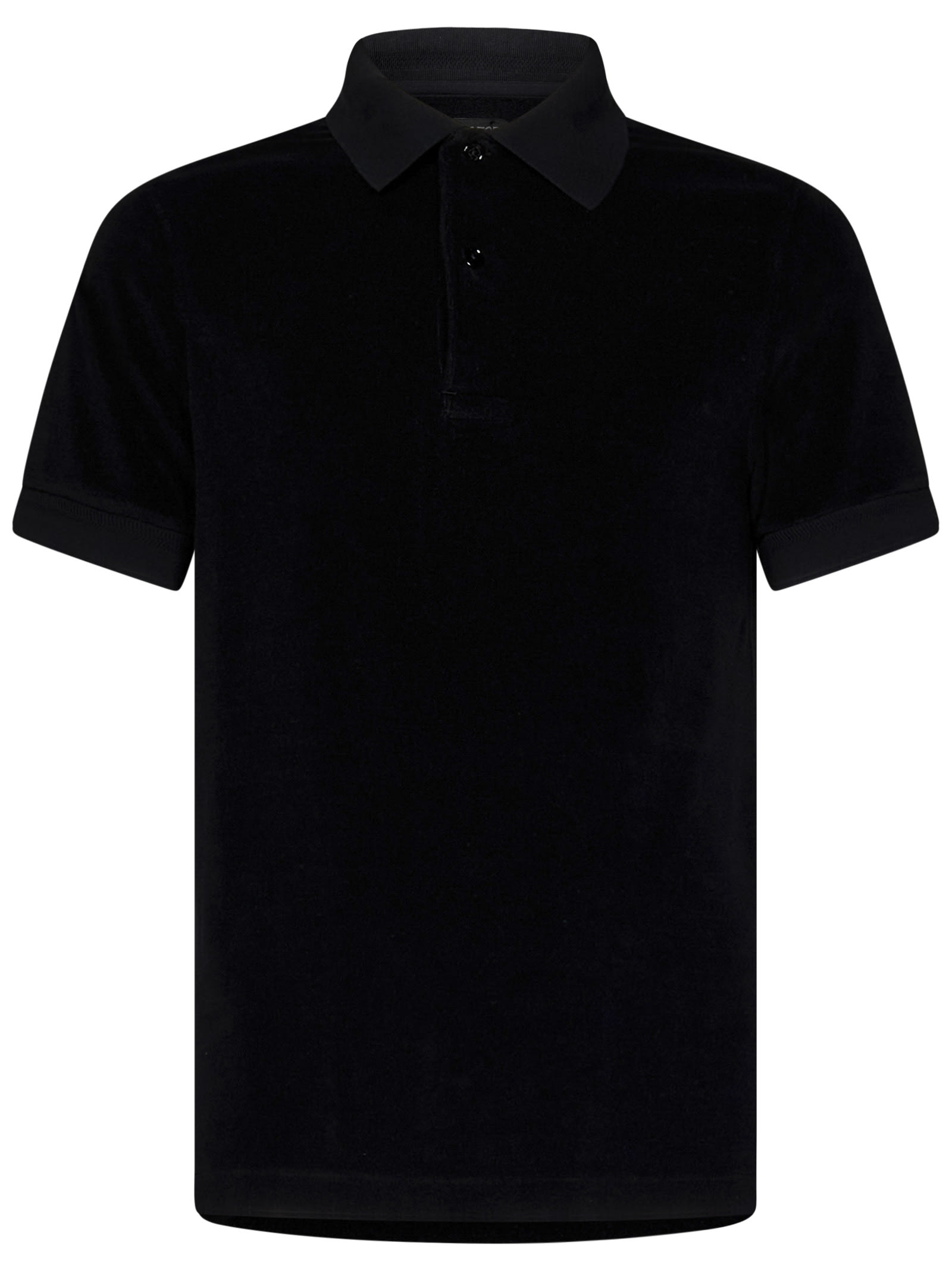 Tom Ford Towelling-finish Polo Shirt In Black