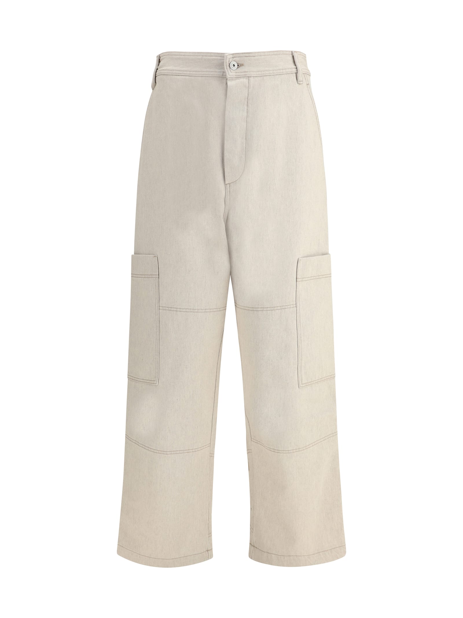 Jacquemus Cargo Trousers With Pockets And Loops In Neutral