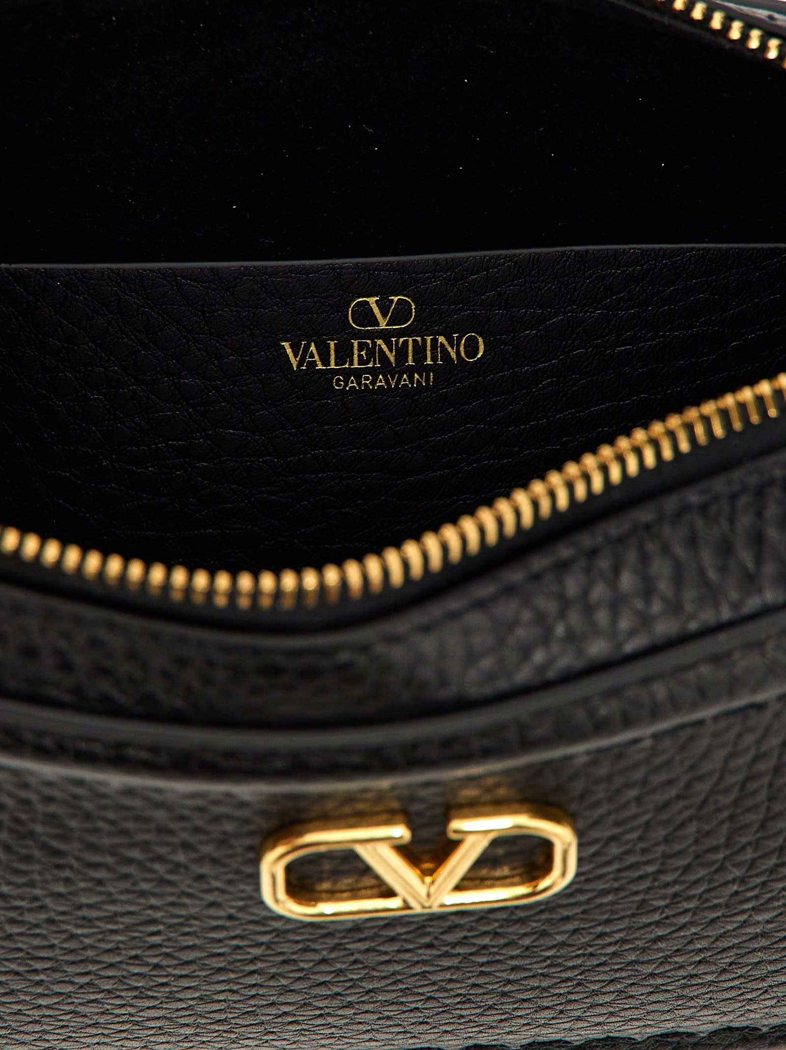 Valentino Vlogo Alltime Mini Leather Camera Bag In Black