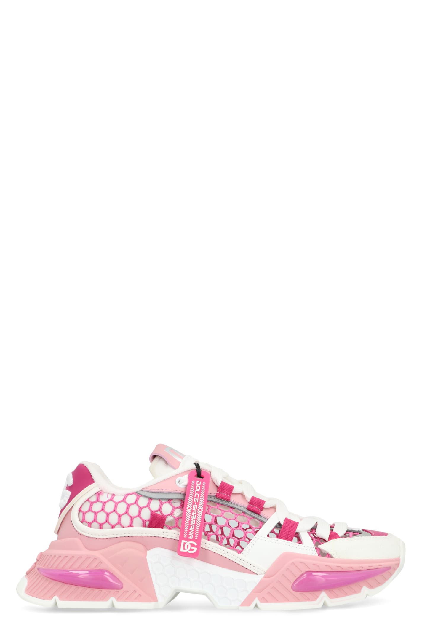 Shop Dolce & Gabbana Airmaster Low-top Sneakers In Bianco/rosa