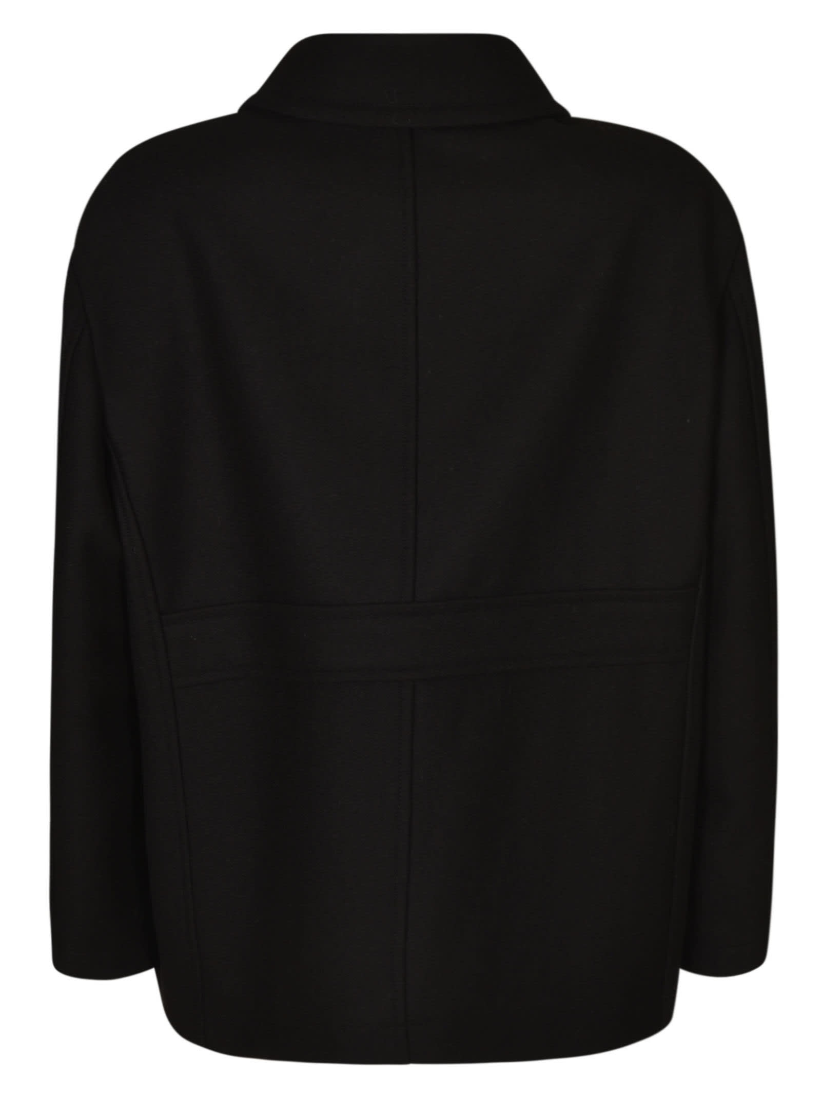 Shop Alberto Biani Patched Pocket Buttoned Jacket In Black
