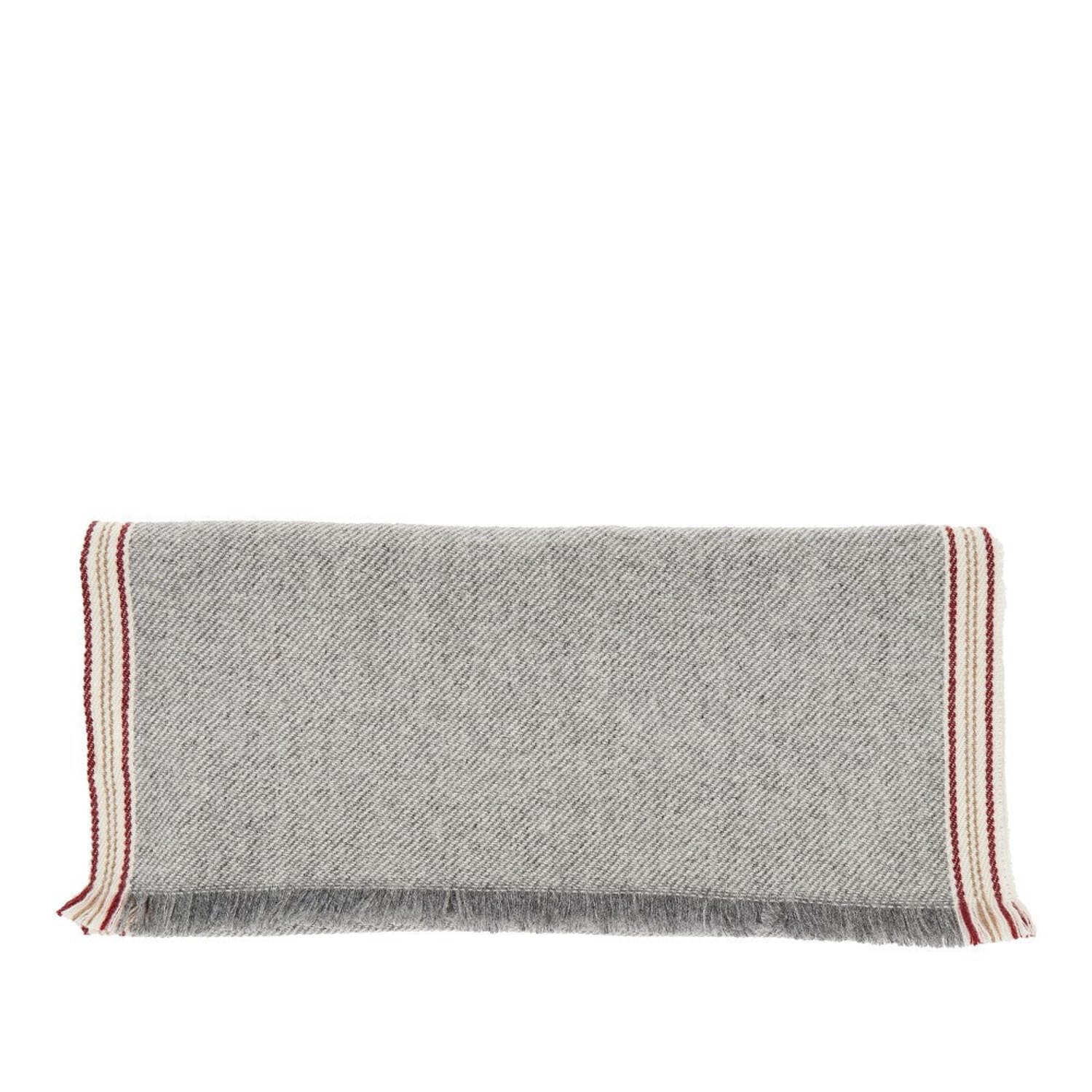 Brunello Cucinelli Grey Cashmere Scarf In Gray