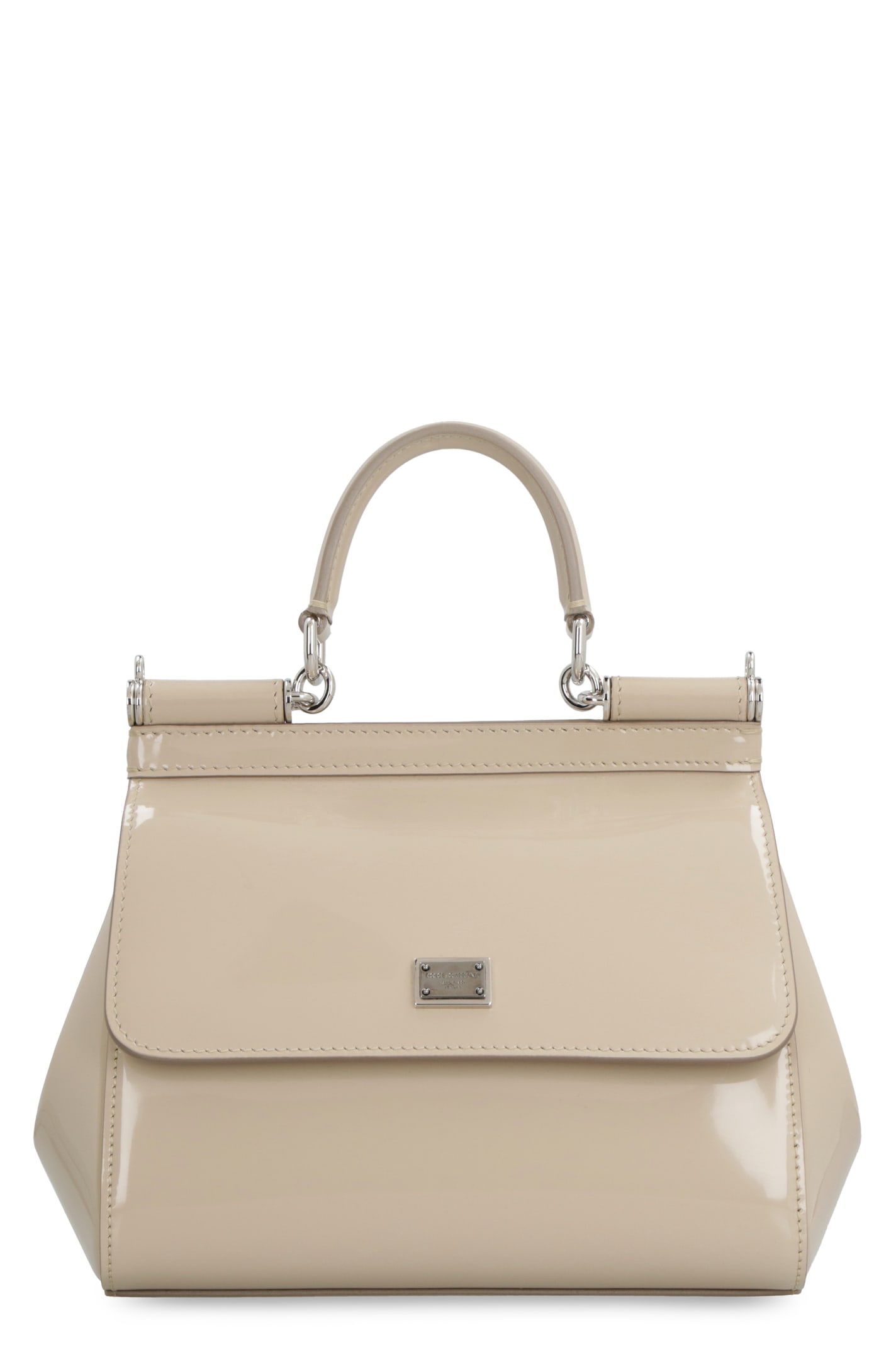 Shop Dolce & Gabbana Sicily Leather Mini Handbag In Beige