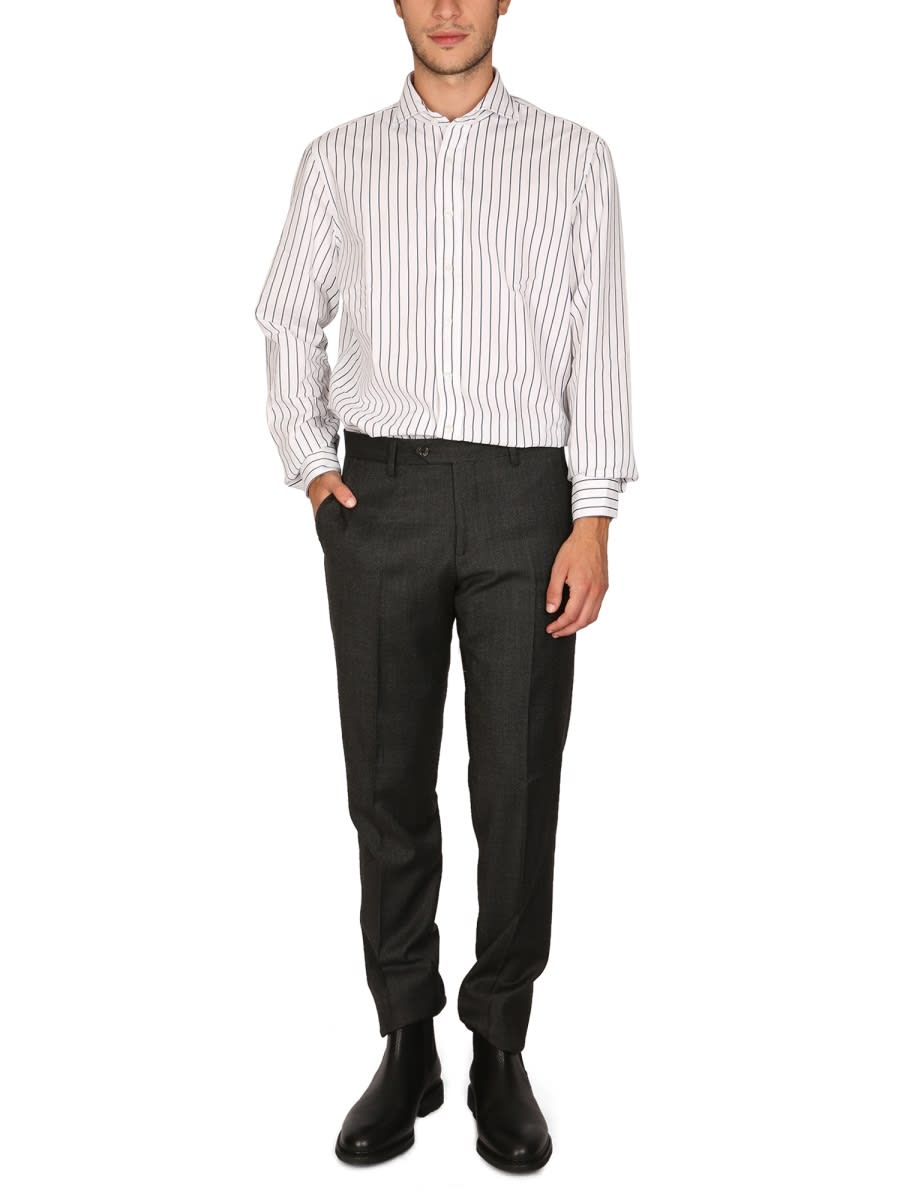 Shop Lardini Shirt With Striped Pattern In Multicolour