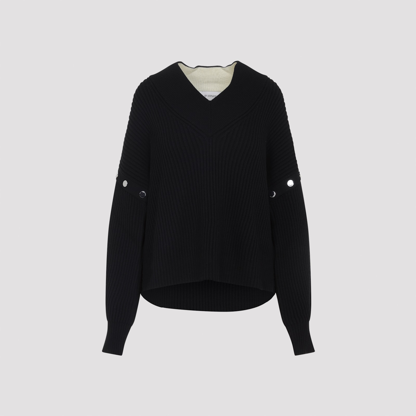 Sportmax Oversized Jumper With Detachable Sleeves In Blue