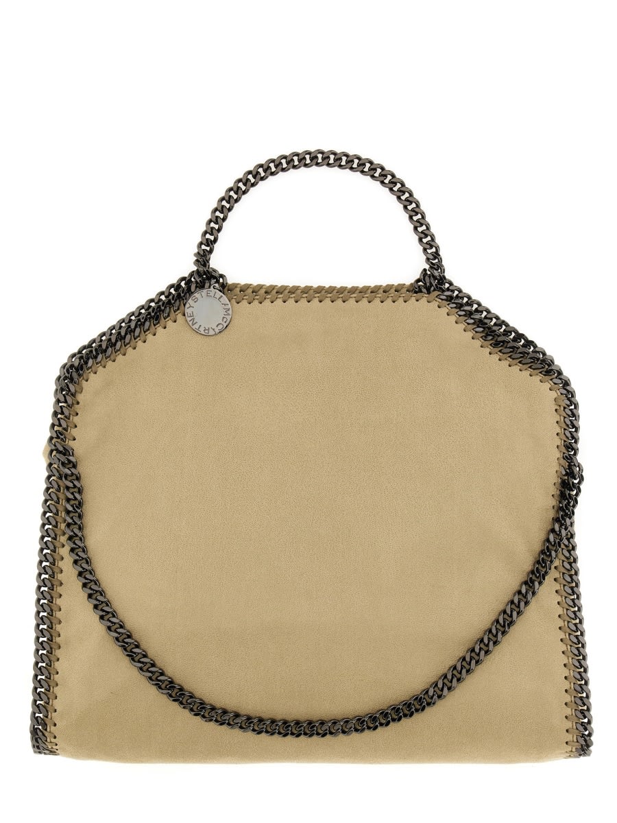 Shop Stella Mccartney Falabella Fold Over Bag In Beige