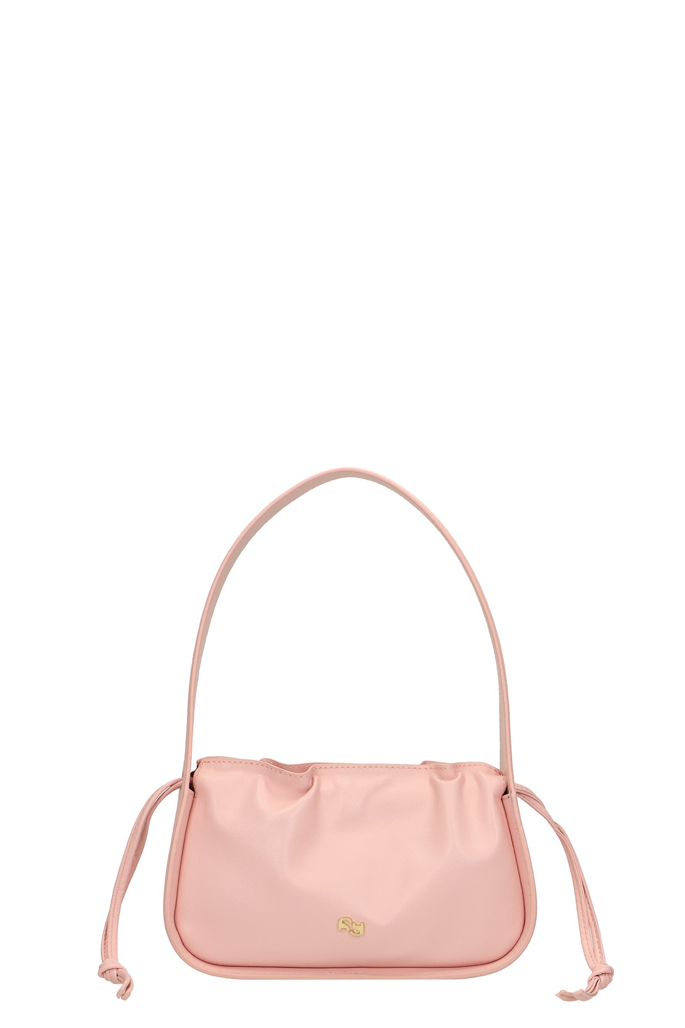 YUZEFI Mini Scrunch Shoulder Bag In Rose-pink Leather