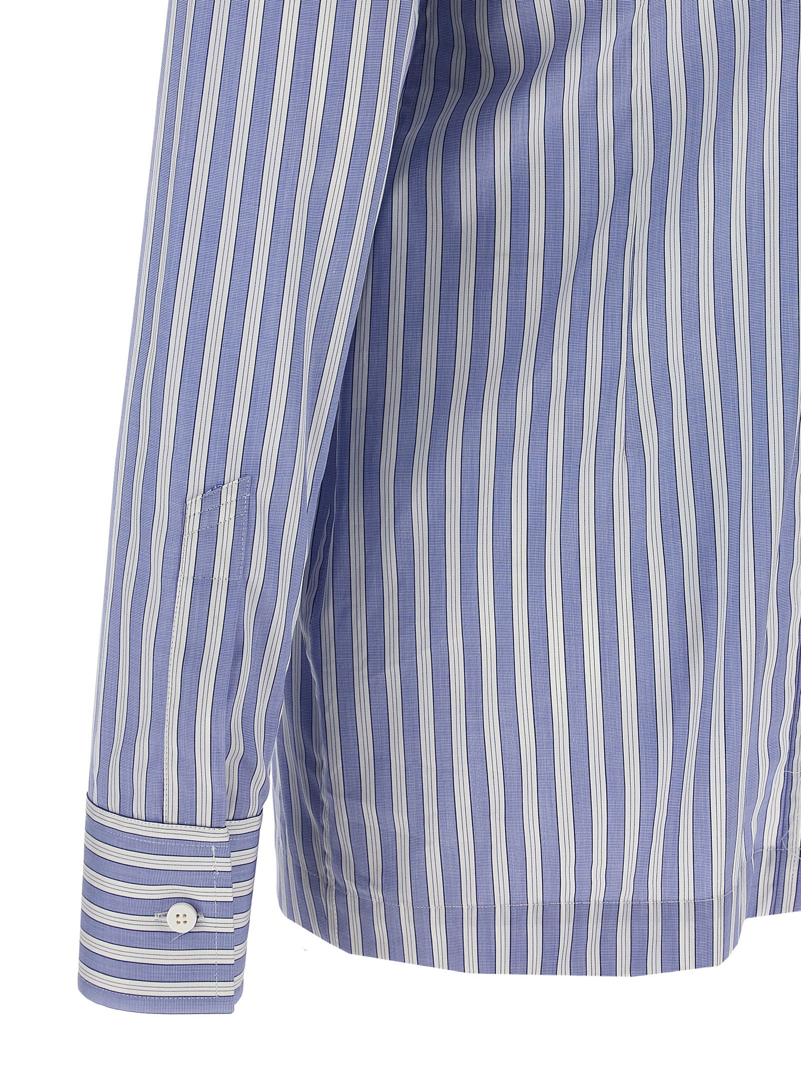 Attico Striped Shirt With Cuffed Long Sleeves