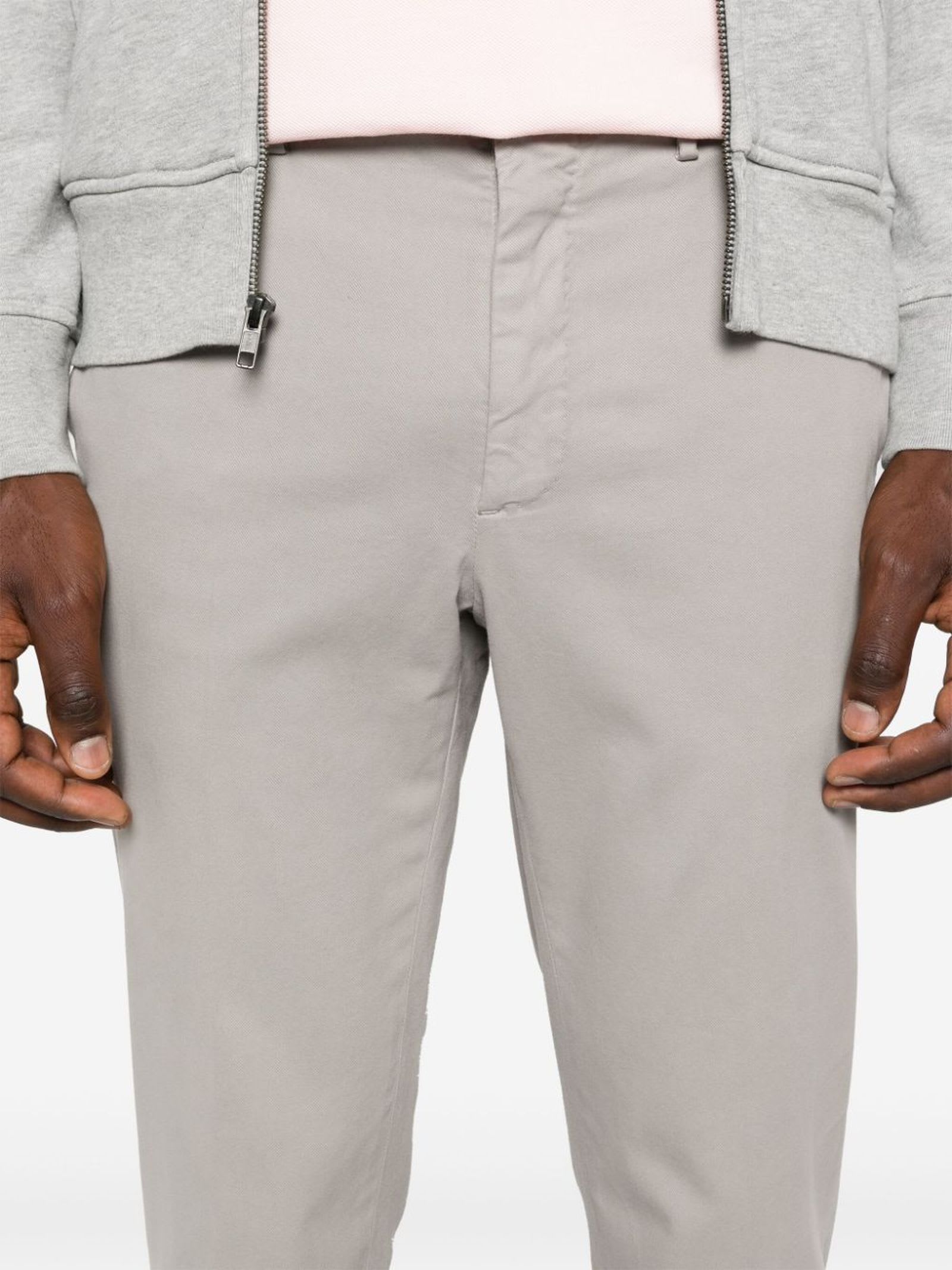 Shop Incotex Grey Cotton Blend Trousers