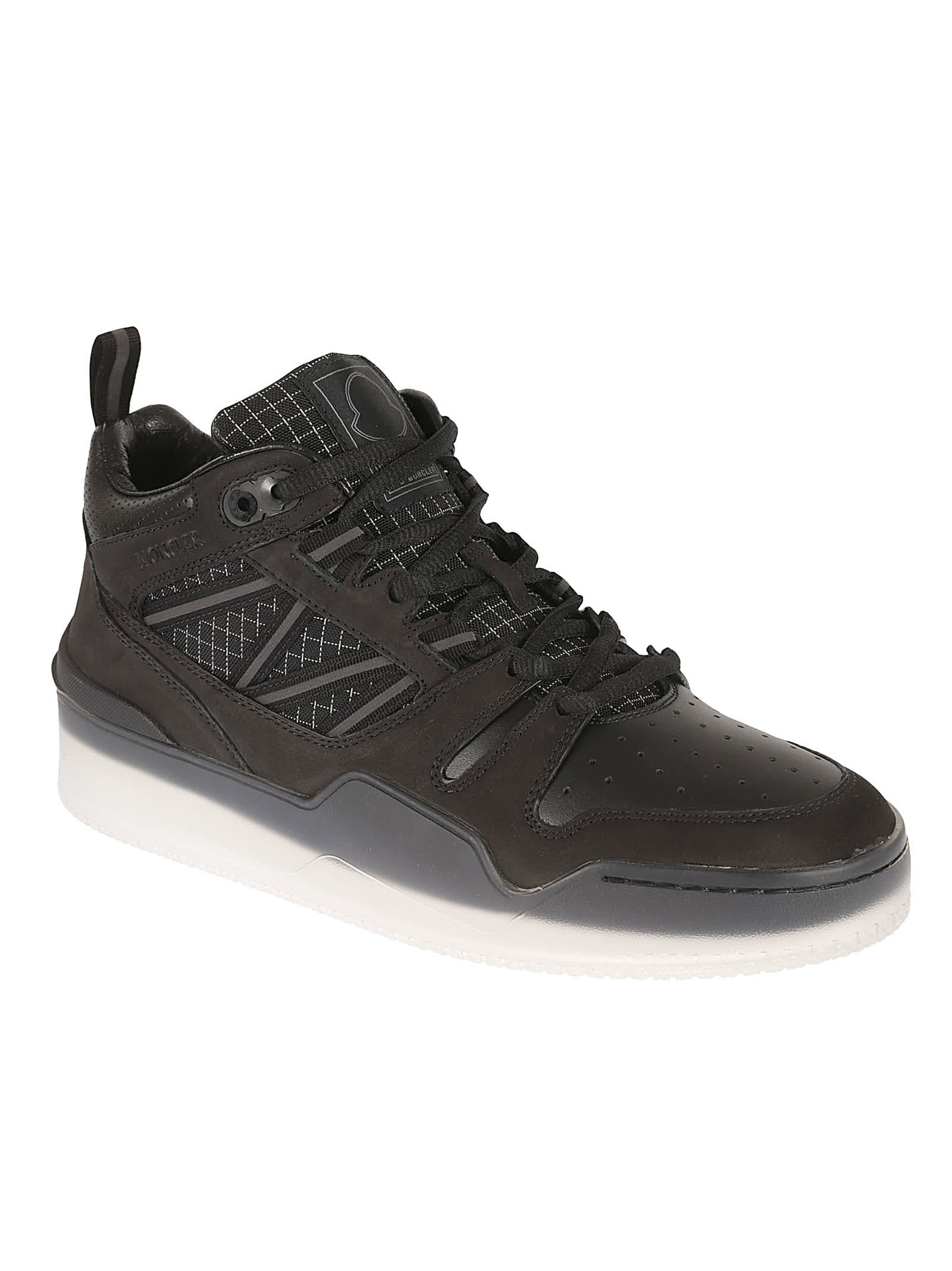 Shop Moncler Pivot Mid High Top Sneakers In Black