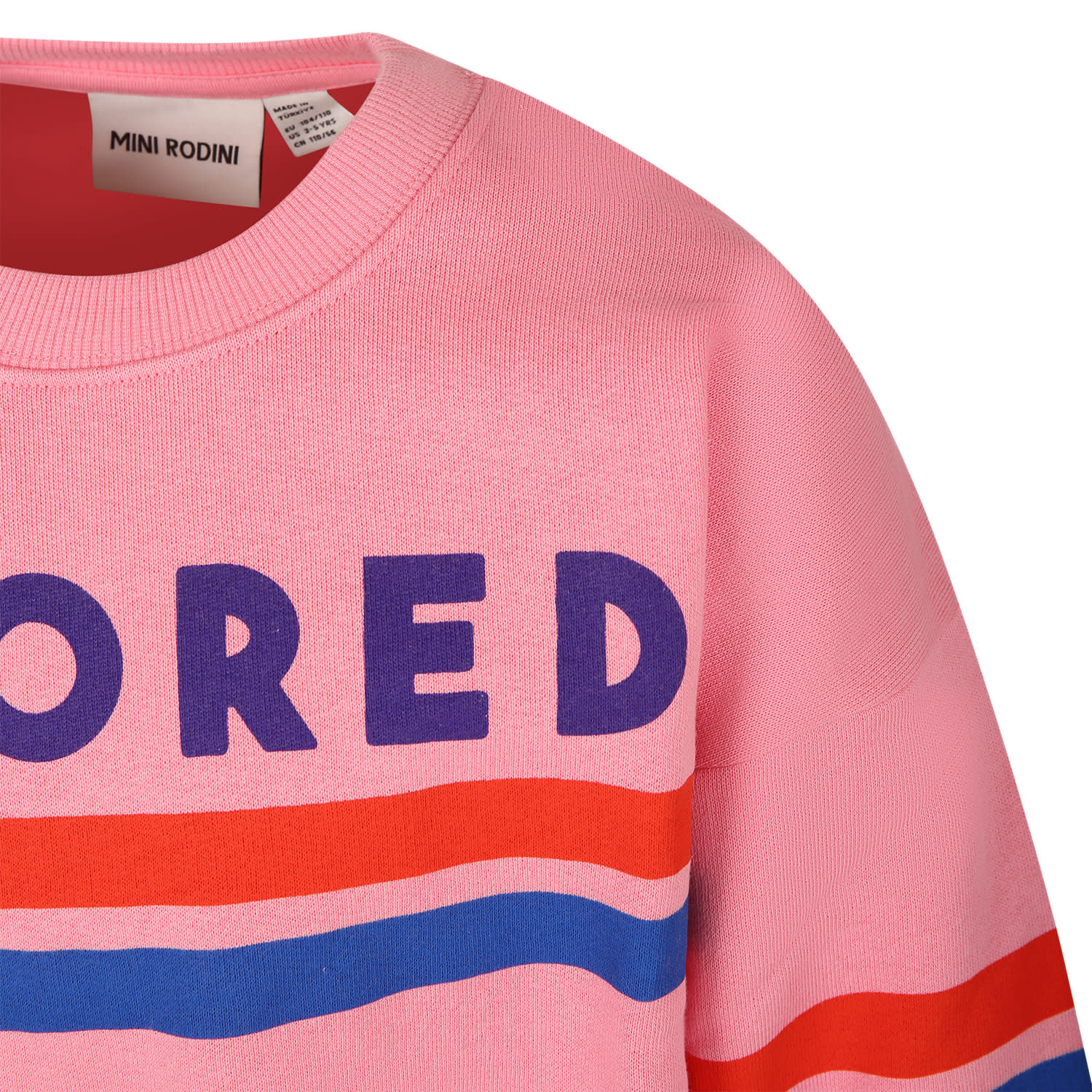 Shop Mini Rodini Pink Sweatshirt For Girl With Writing