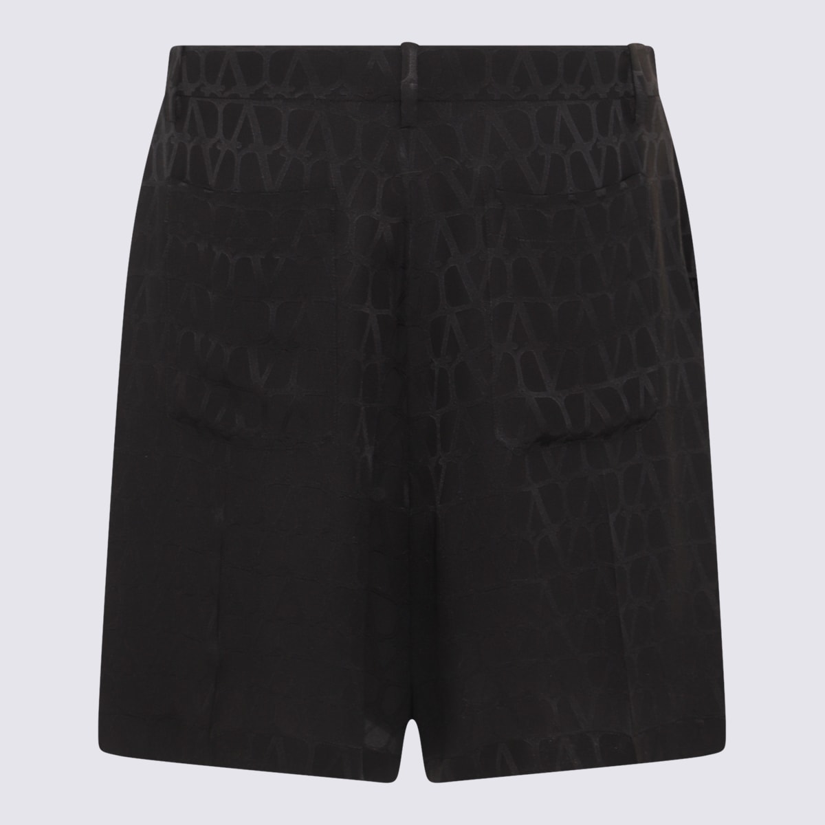 Shop Valentino Black Silk Shorts