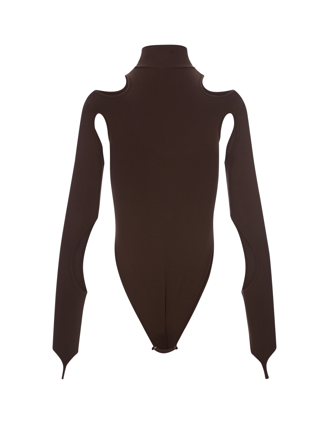 Shop Andreädamo Brown Body Top With Cut-out In Marrone