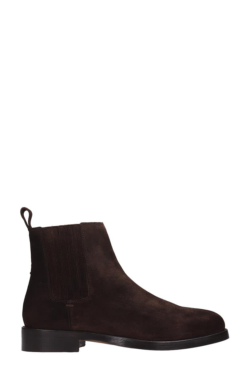 Royal Republiq Bond Chelsea High Heels Ankle Boots In Brown Suede