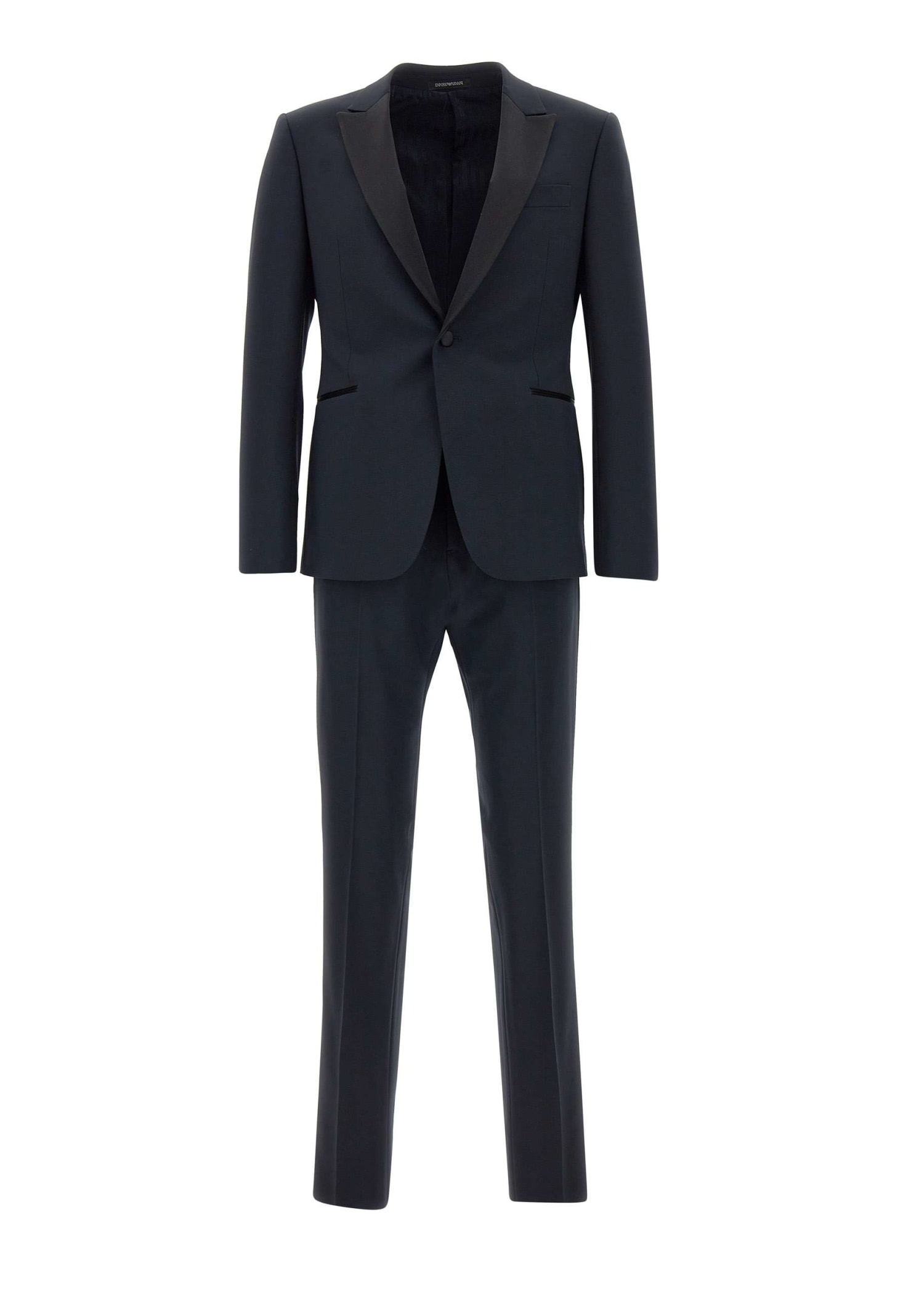 Shop Emporio Armani Fresh Wool Two-piece Formal Suit In Navy