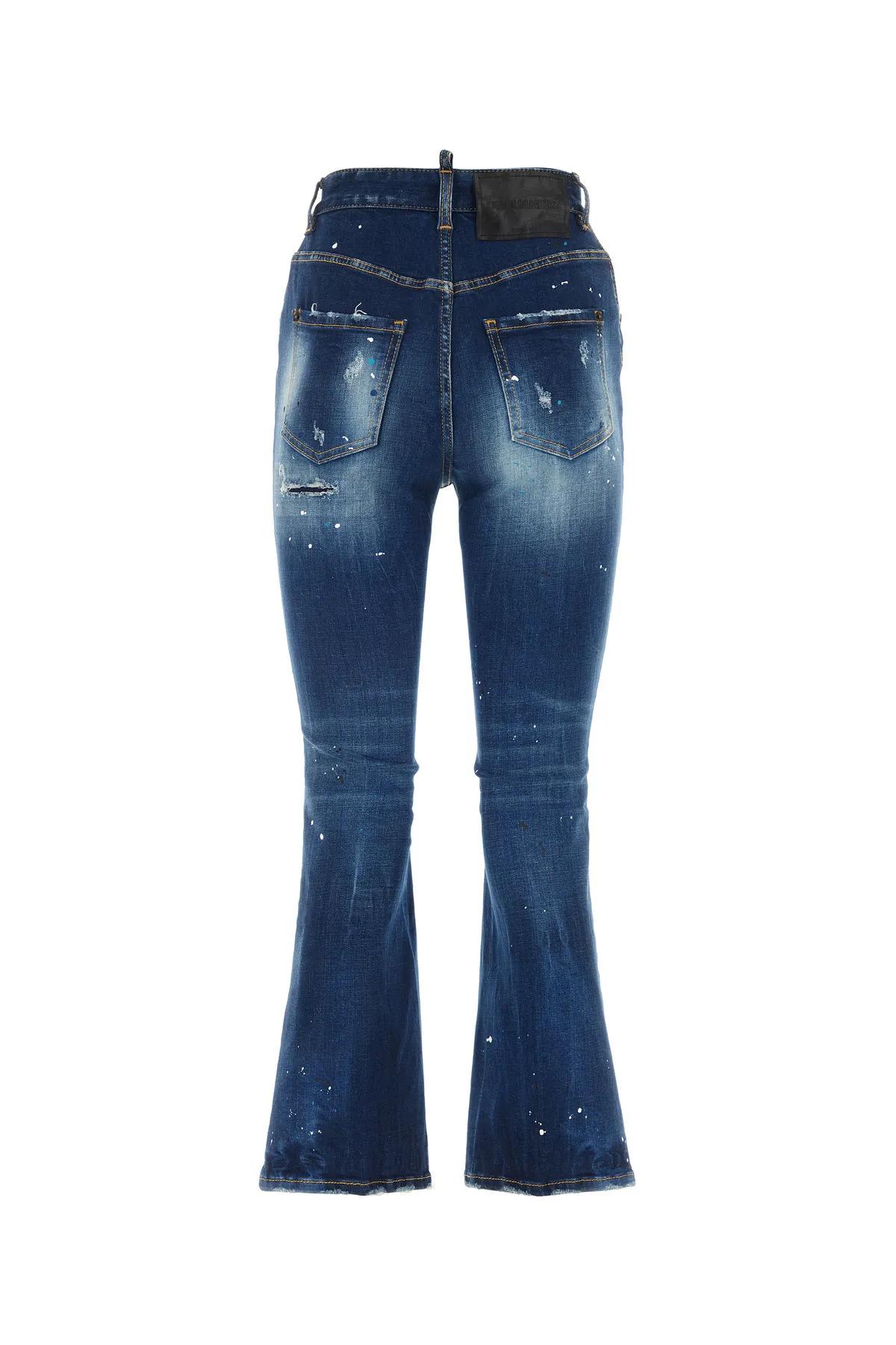 Shop Dsquared2 Stretch Denim Jeans In Blu Denim