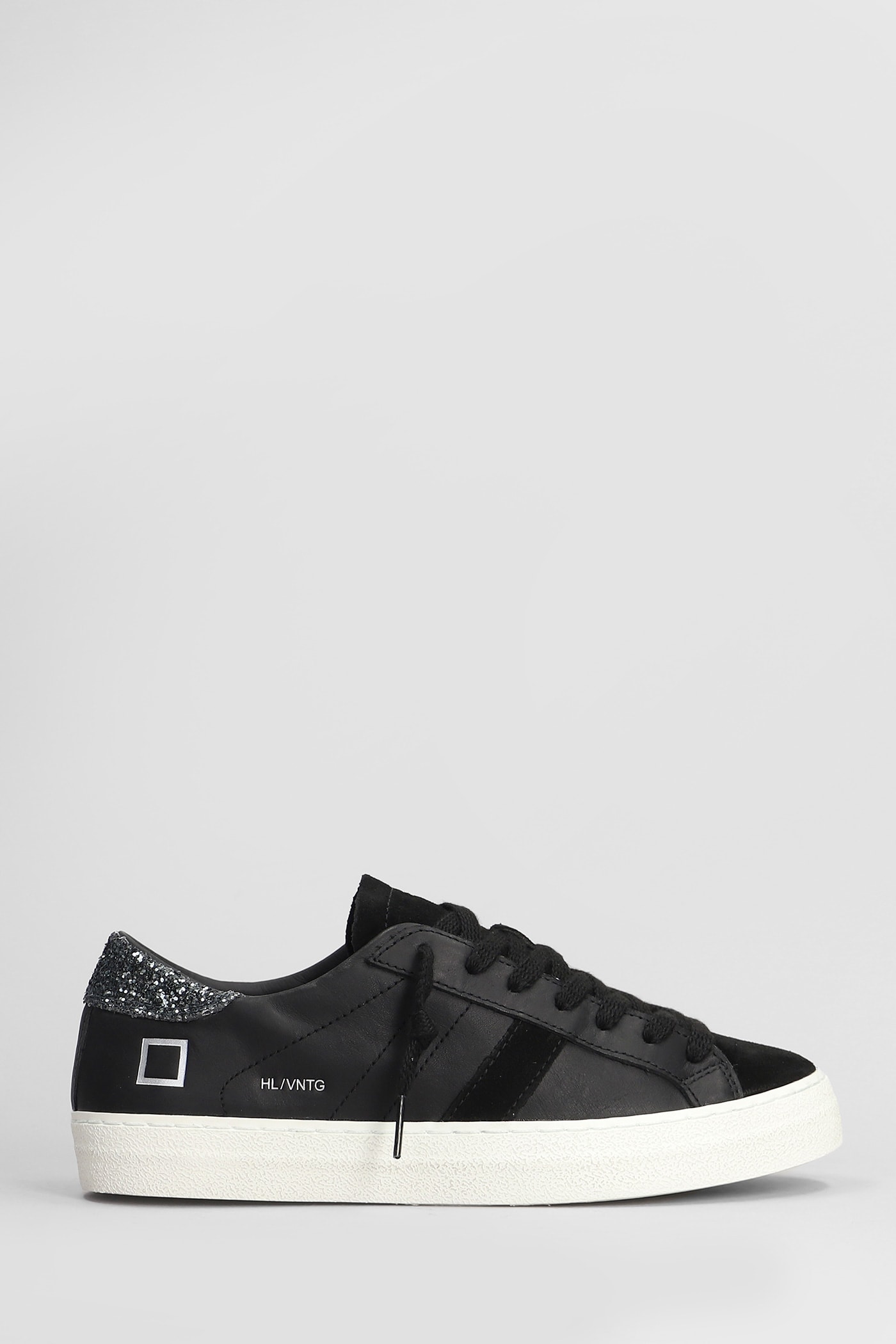 D. A.T. E. Hill Low Sneakers In Black Suede And Leather