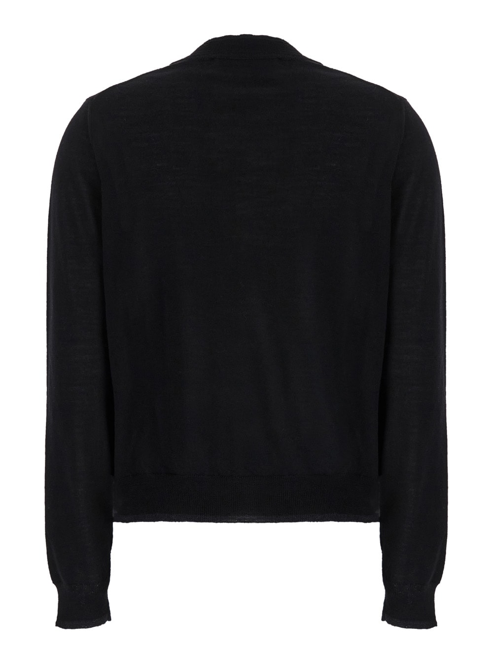 Black V Neck Sweater In Wool Woman