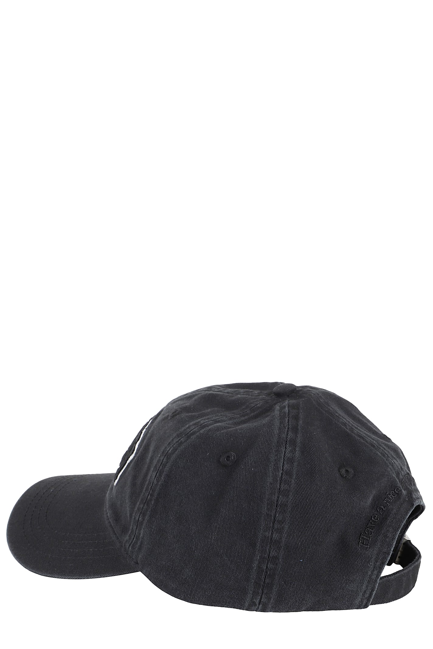 Ganni Canvas Cap Emb In Black