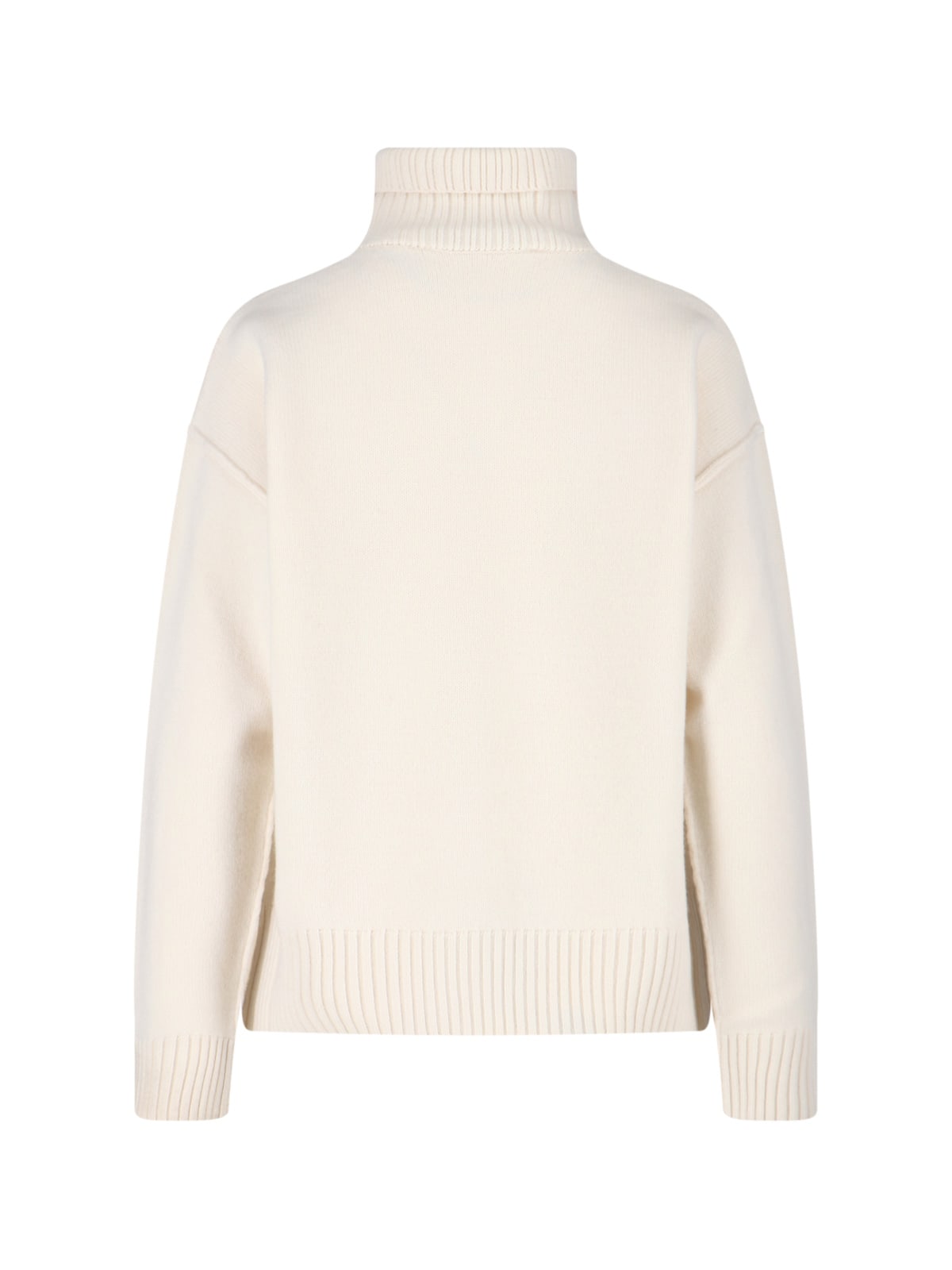 Ami Alexandre Mattiussi Oversized Intarsia-knit Wool Turtleneck Sweater In Metallic