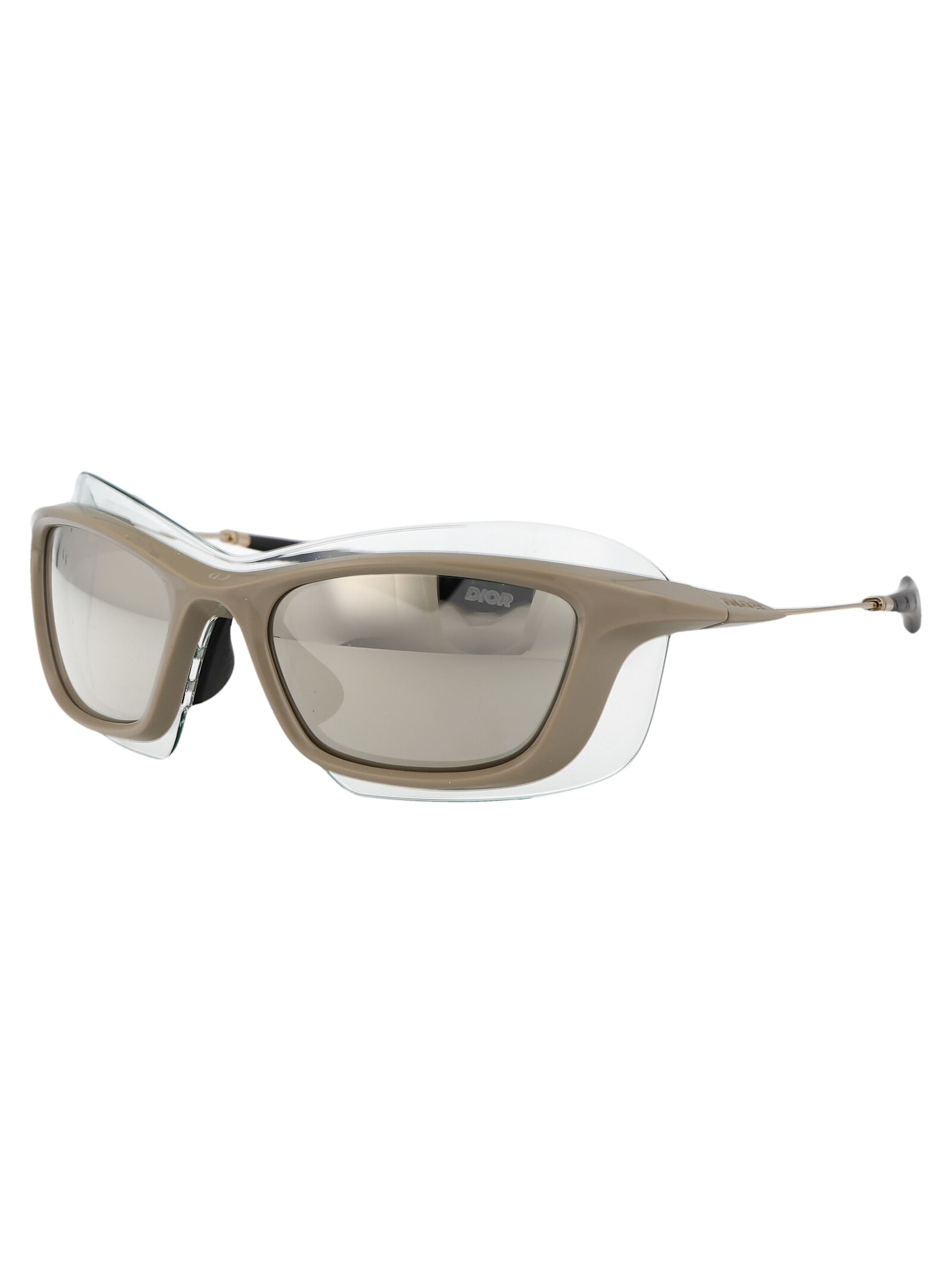 Shop Dior Xplorer S1u Sunglasses In 78a4 Beige/other / Smoke Mirror