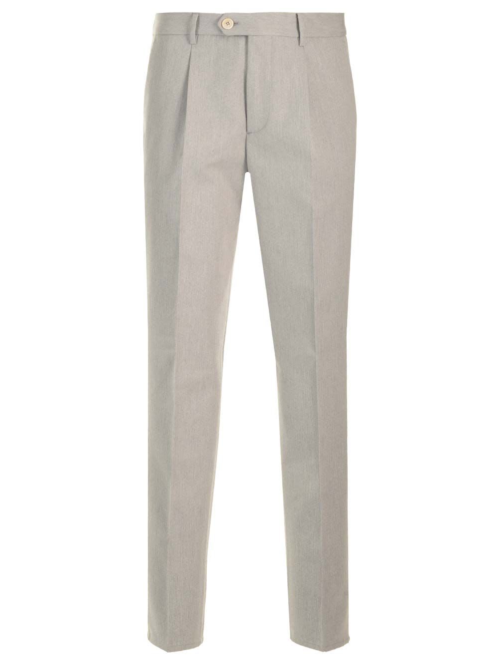 Shop Brunello Cucinelli Leisure Fit Trousers In Grey