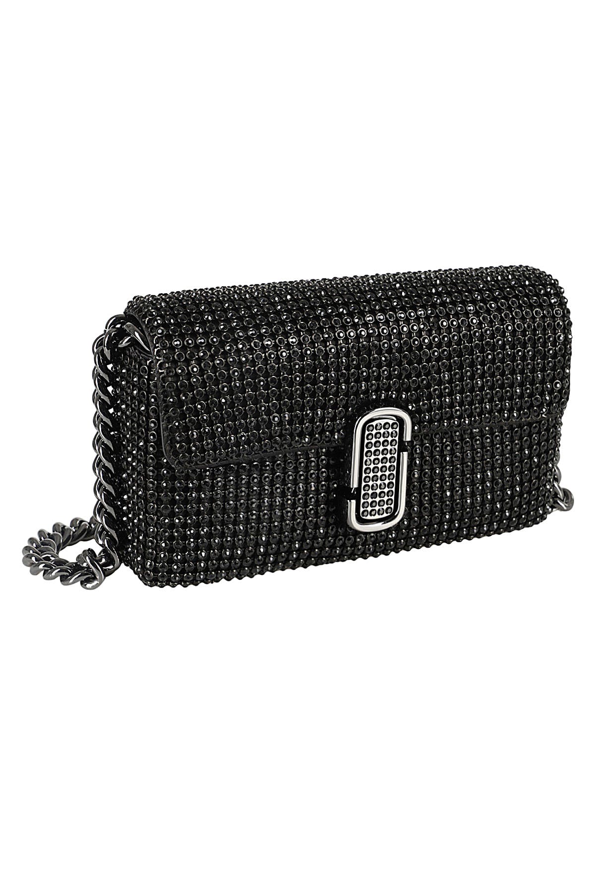 Marc Jacobs Embellished The Mini Soft Shoulder Bag In Black