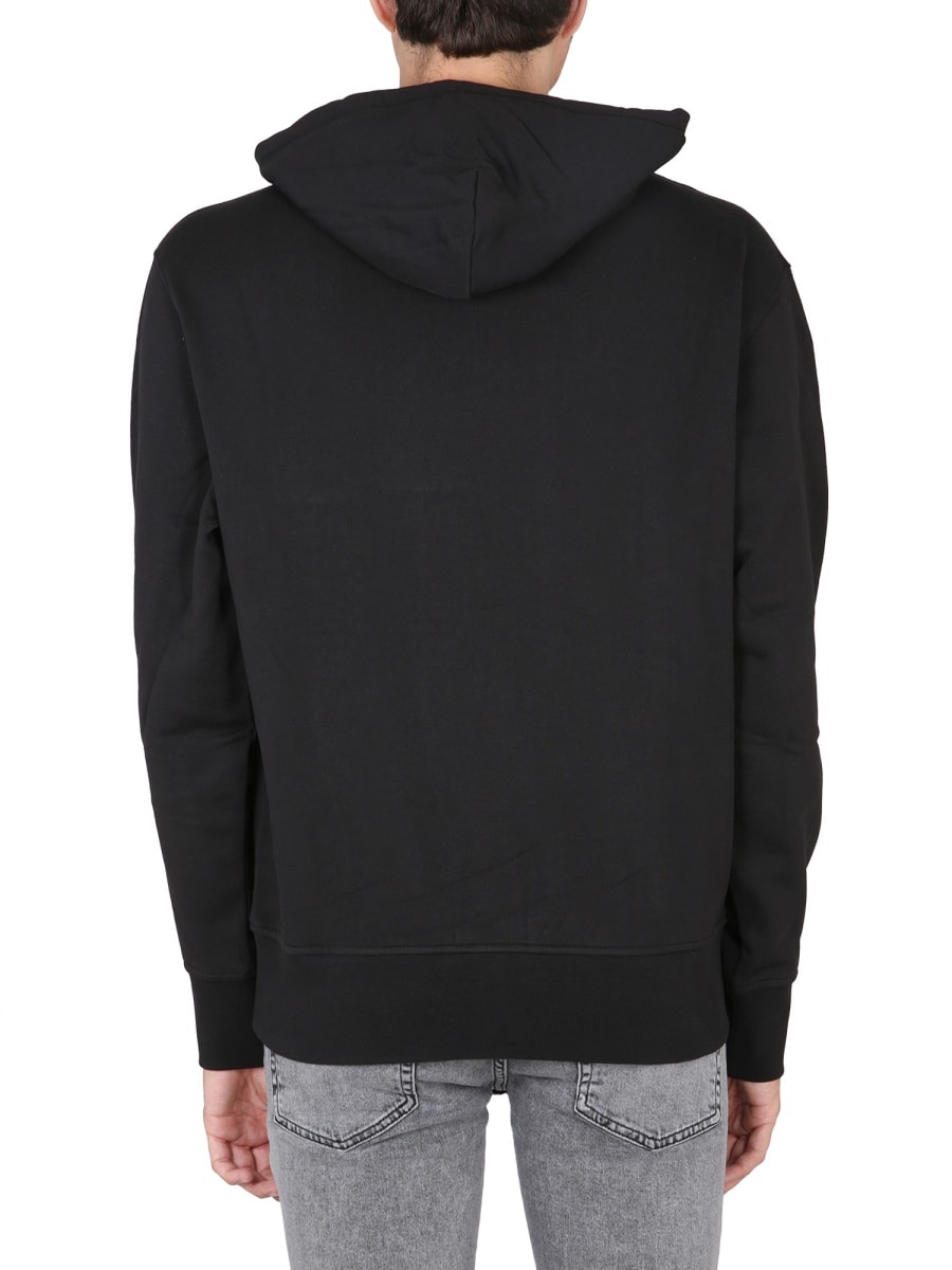 Shop Versace Jeans Couture Logo Hoodie In Black