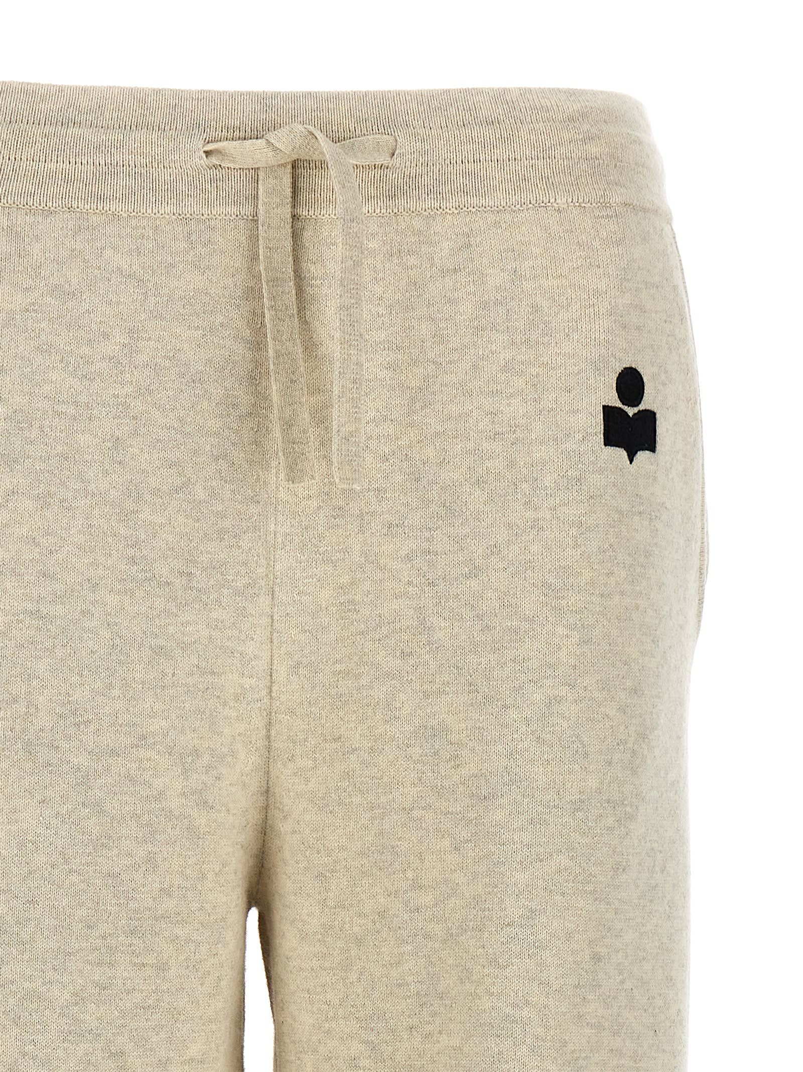 Isabel Marant Étoile Kira Drawstring Knitted Trousers In Light Grey
