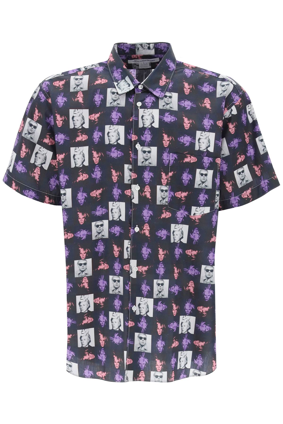 Shop Comme Des Garçons Shirt Short-sleeved Shirt With Andy Warhol Print In Print F (pink)