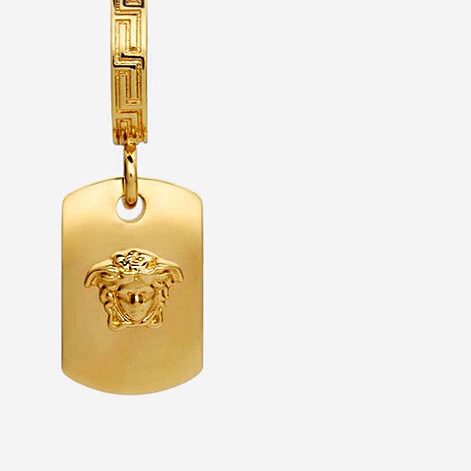 Shop Versace Medusa Dangling Earrings In  Gold