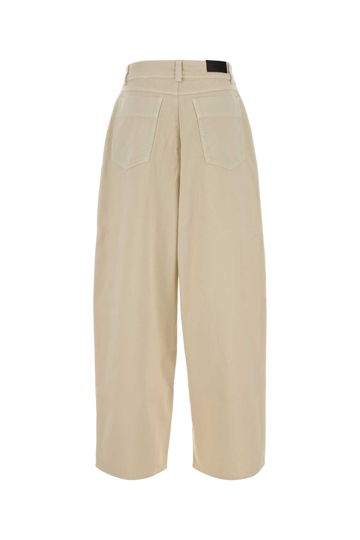 Lemaire Sand Denim Wide-leg Jeans In Neutral