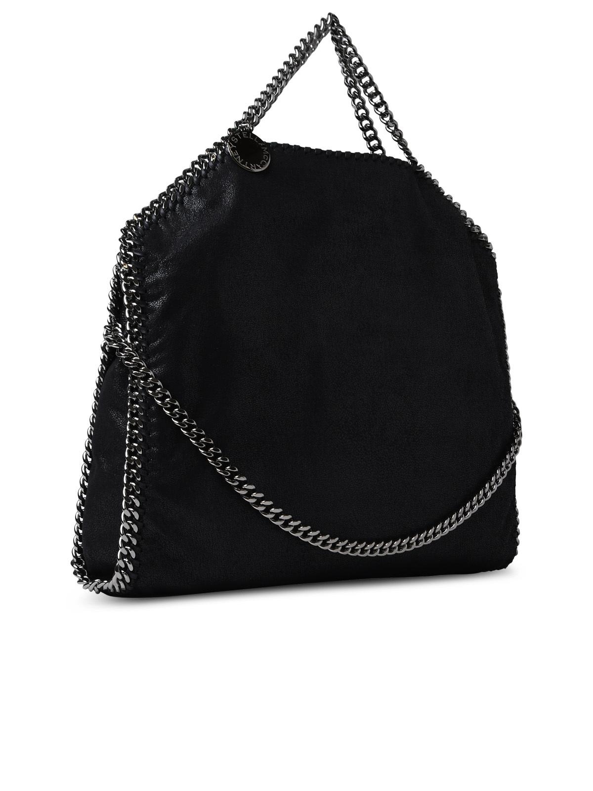 Shop Stella Mccartney Black Polyester Falabella 3 Chain Handbag