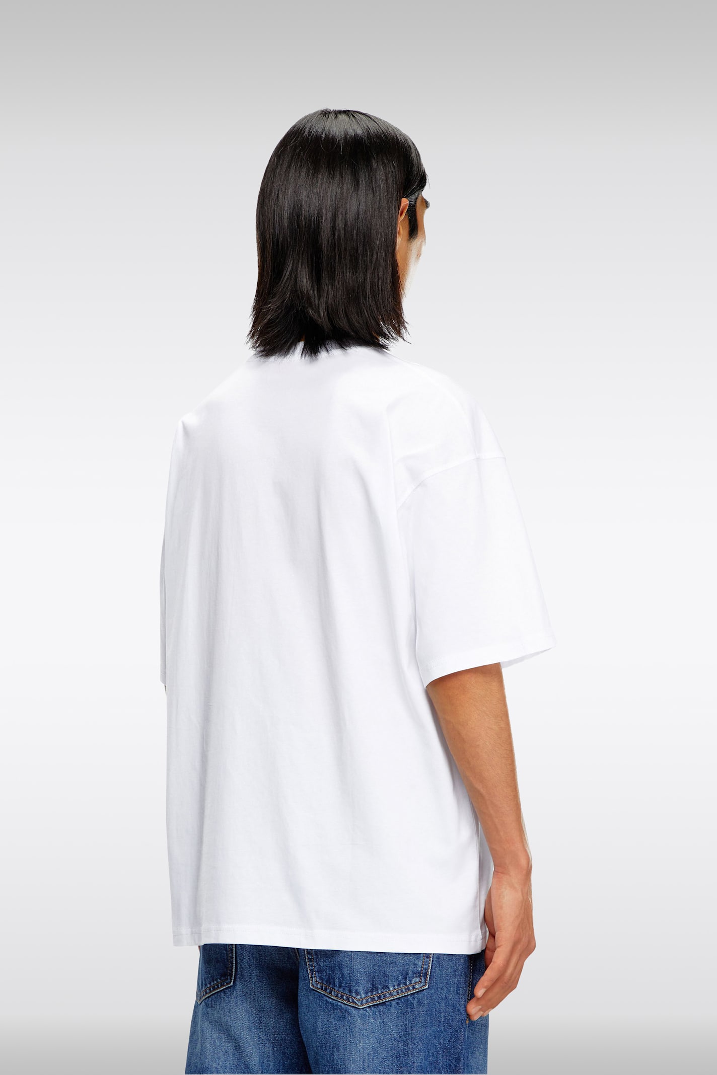 Diesel T-uncutie Stretch-cotton T-shirt In Bianco