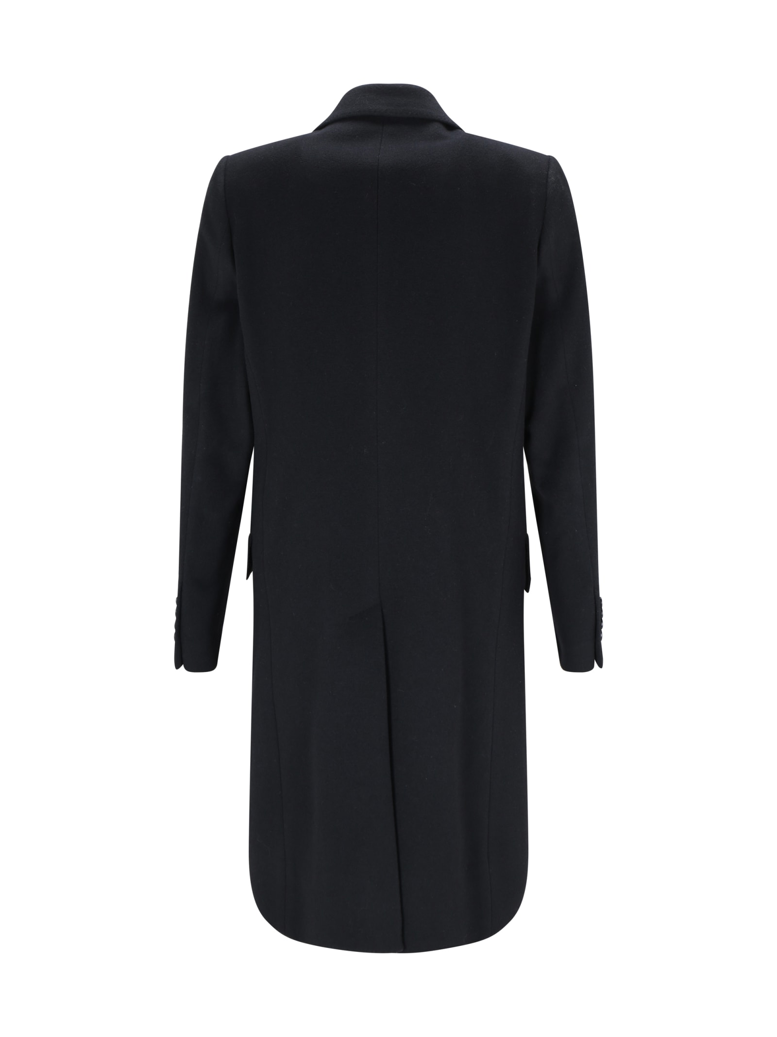 Dolce & Gabbana Double-breasted Wool Coat Men In Black