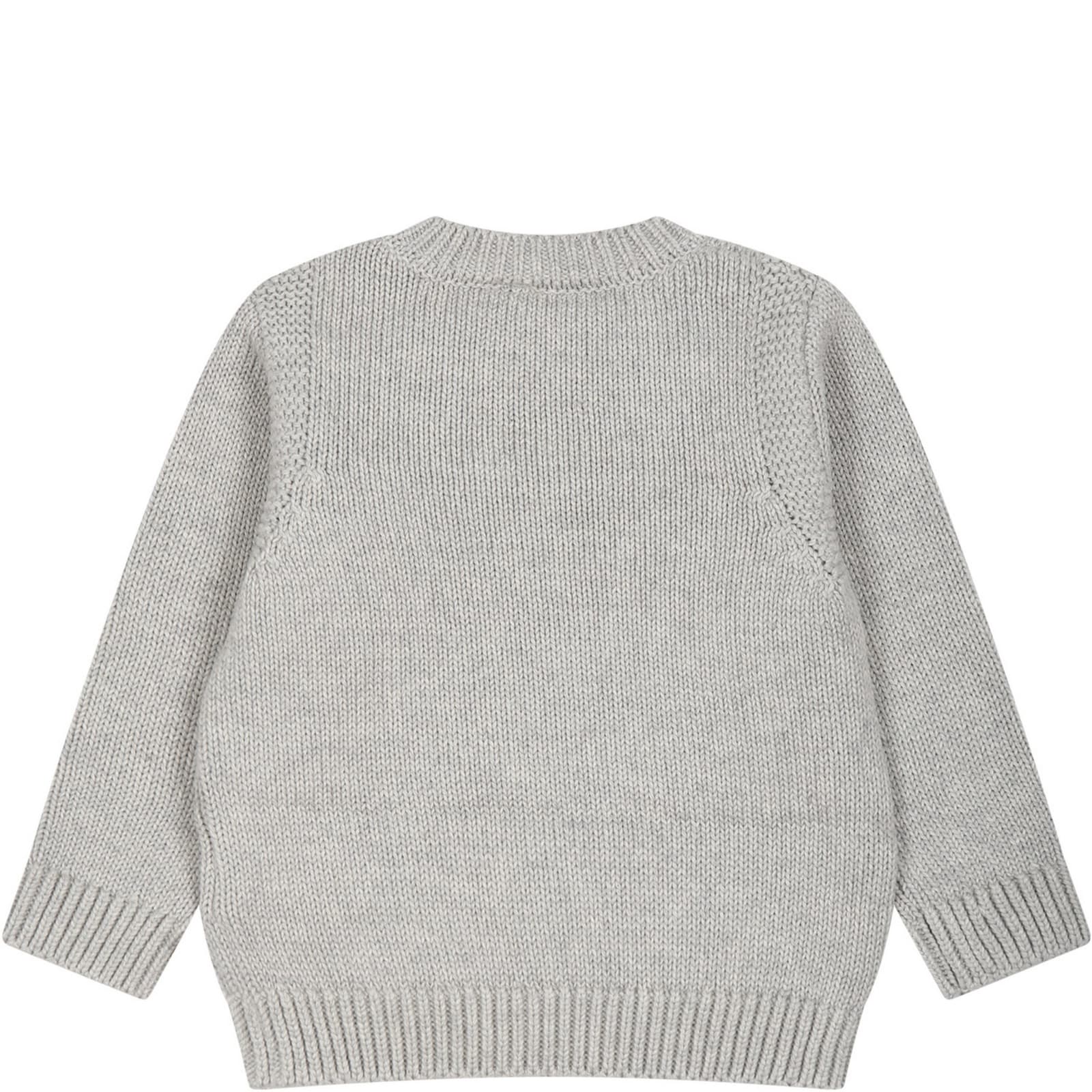 Shop Stella Mccartney Grey Sweater For Baby Boy