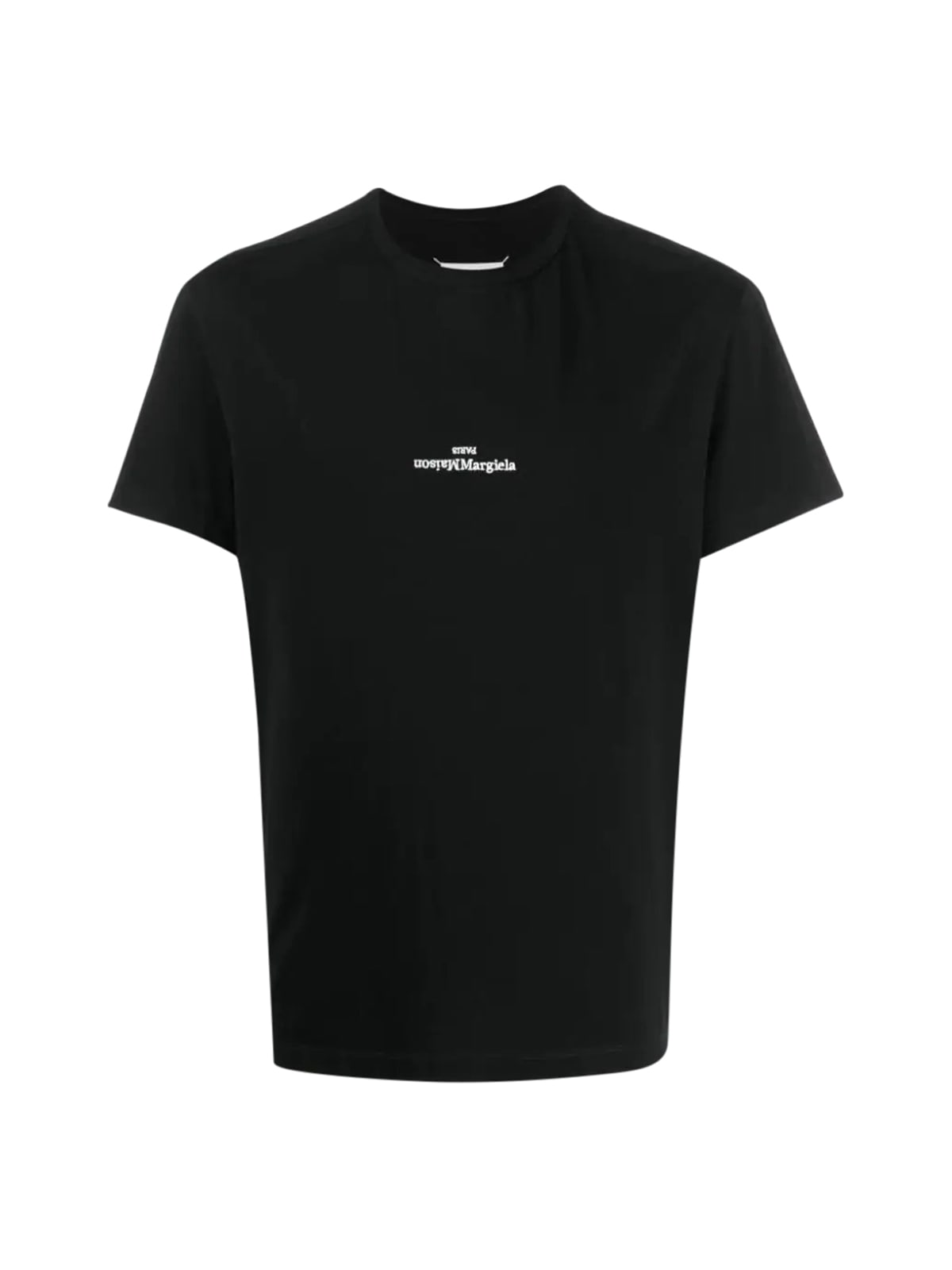 Shop Maison Margiela Black T-shirt In Black White