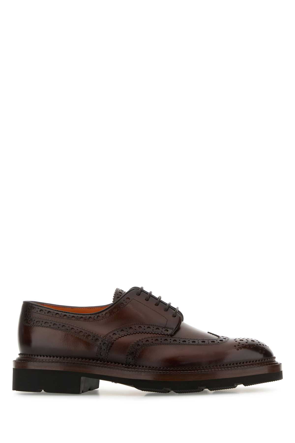 Santoni Brown Leather Emil Lace-up Shoes Santoni Brown Leather Emil Lace-up Shoes