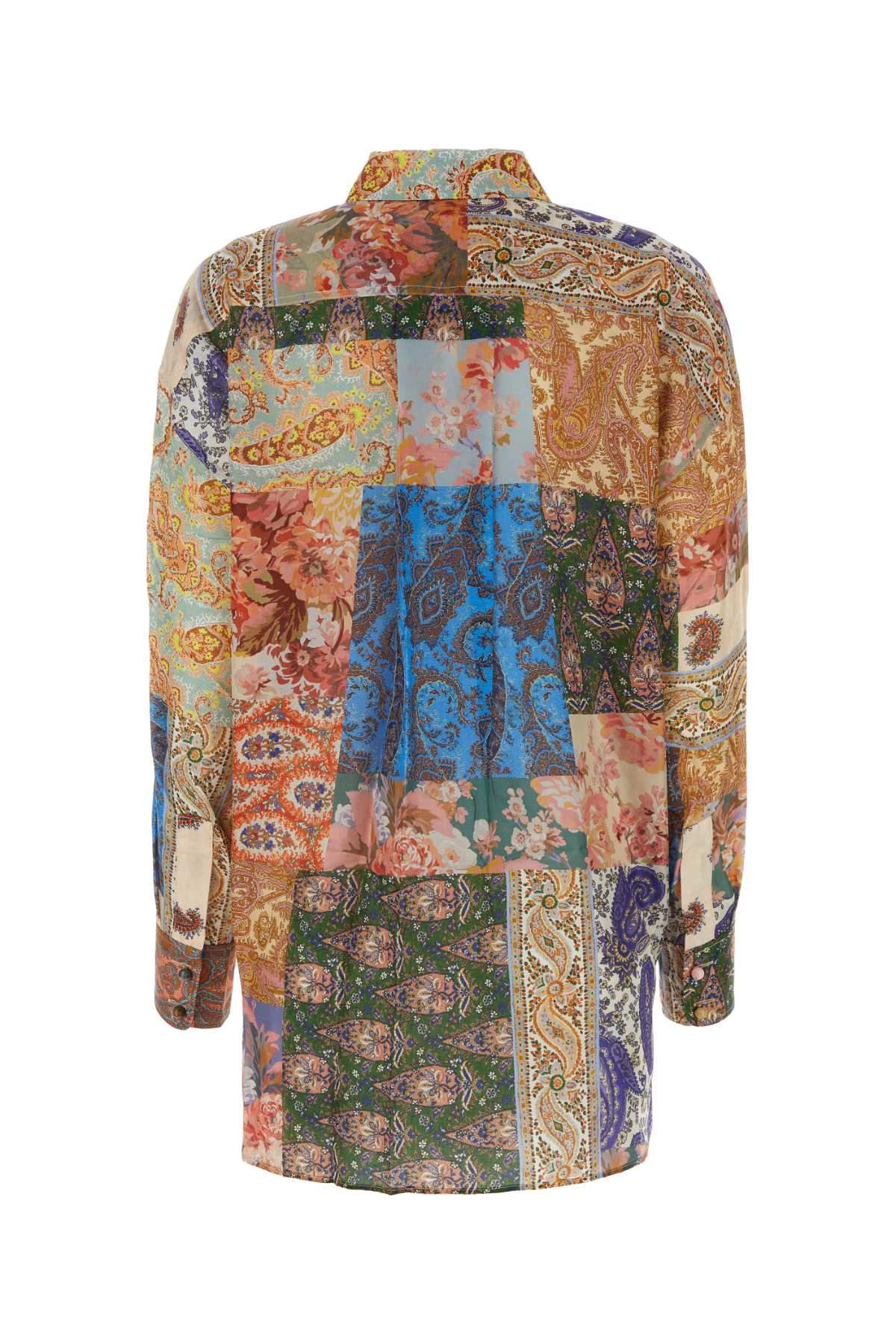 Shop Zimmermann Printed Silk Devi Shirt In Patchpaisley