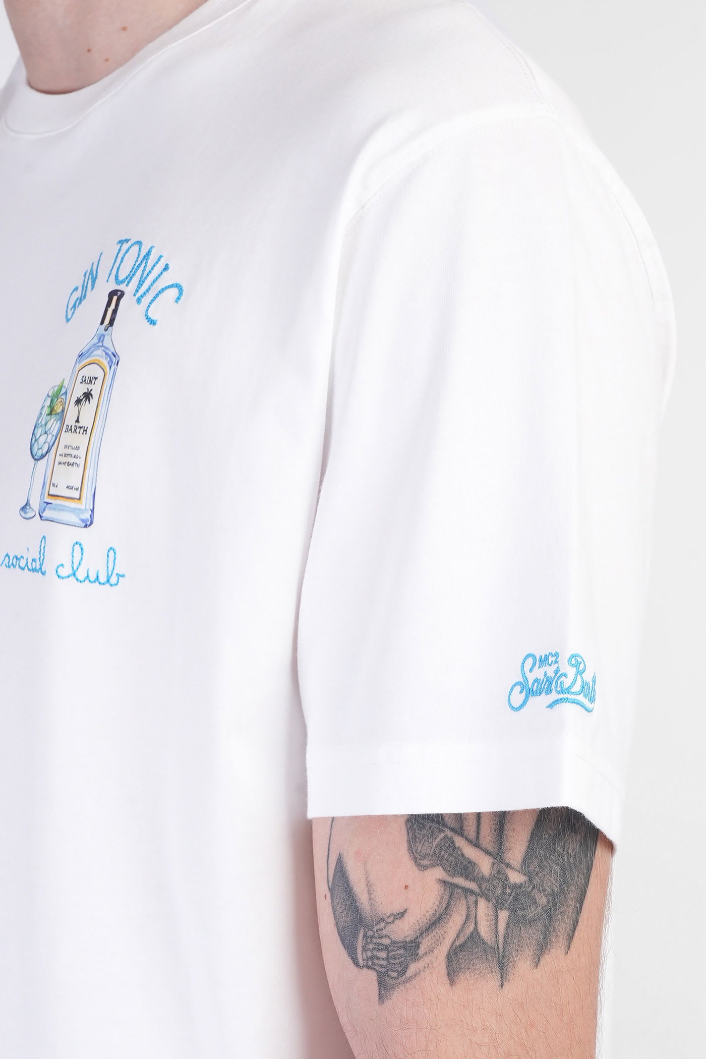 Mc2 Saint Barth Tshirt Man T-shirt In White Cotton In White